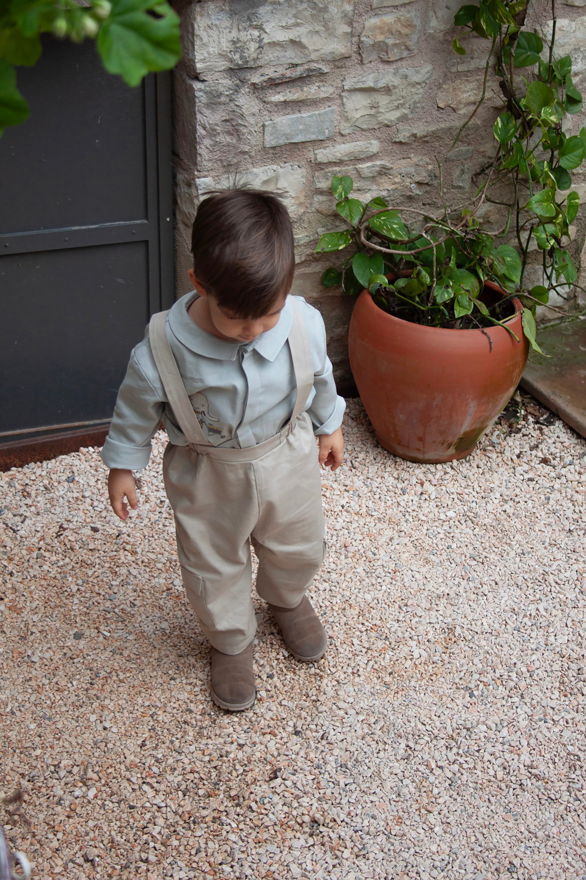 Auntie Me Organic Island Fossil Trousers With Removable Strapes