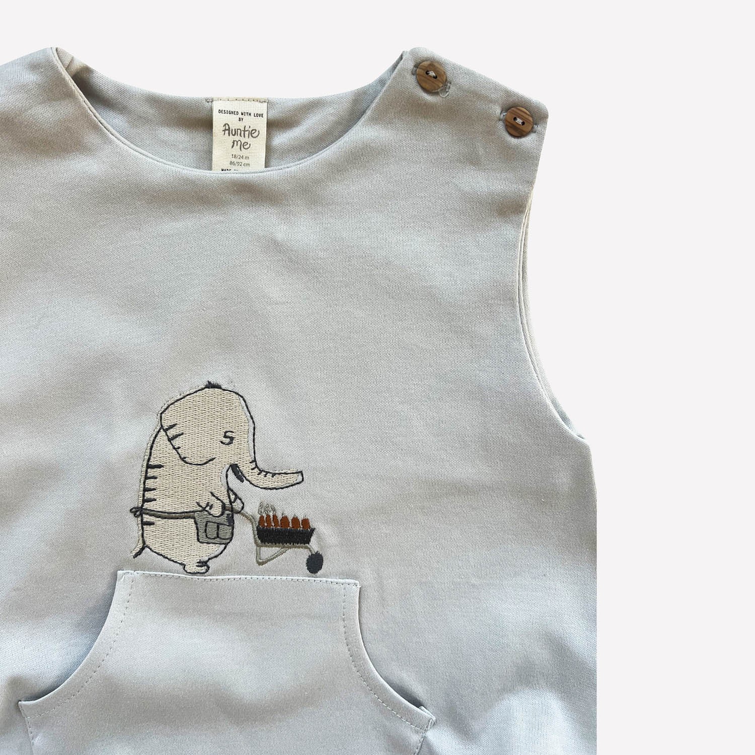 Auntie Me Organic Rainy Day 'Elephant' Bubble Onesie