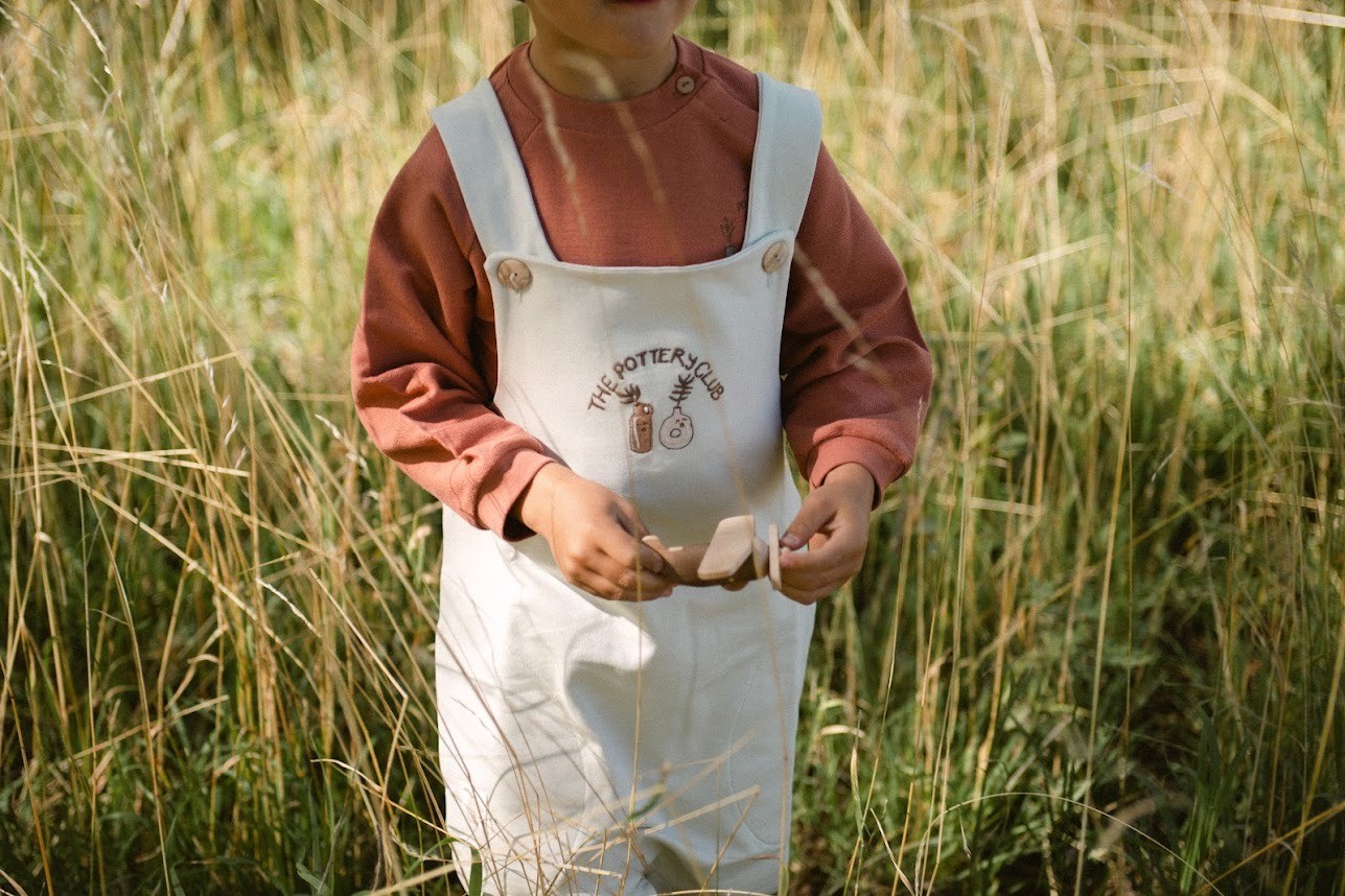 Auntie Me Organic Celadon 'the Pottery Club' Salopette