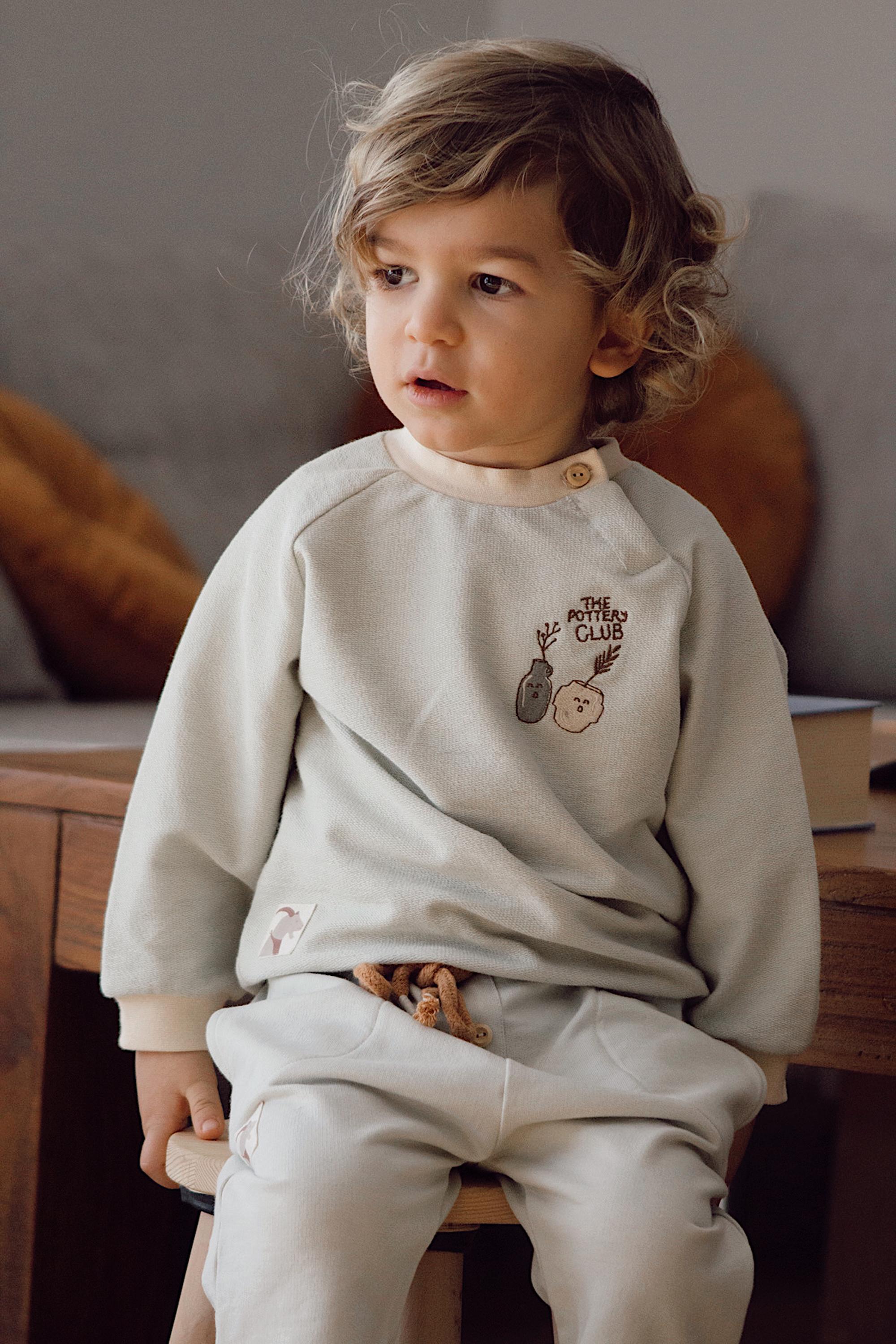 Auntie Me Organic Celadon 'the Pottery Club' Sweatshirt