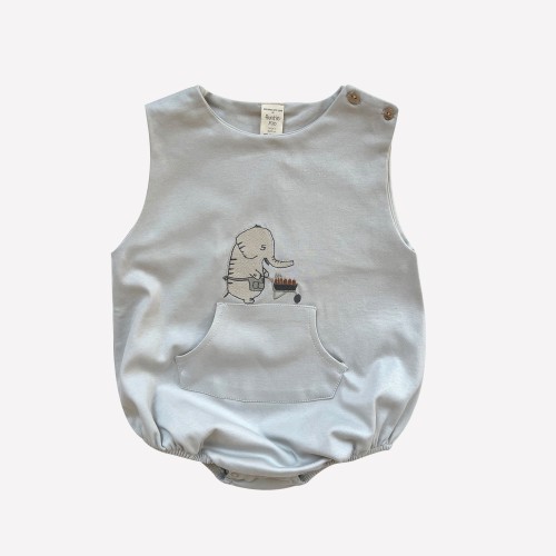 Auntie Me Organic Rainy Day 'Elephant' Bubble Onesie