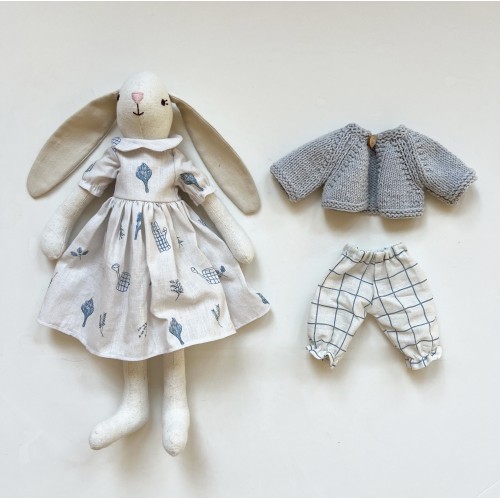 Auntie Me Desenli Elbiseli 'Bunny Friend' Linen Toy