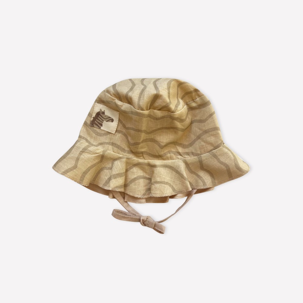 Auntie Me Organic Double Sided Marzipan ’Waves' Woven Sun Hat