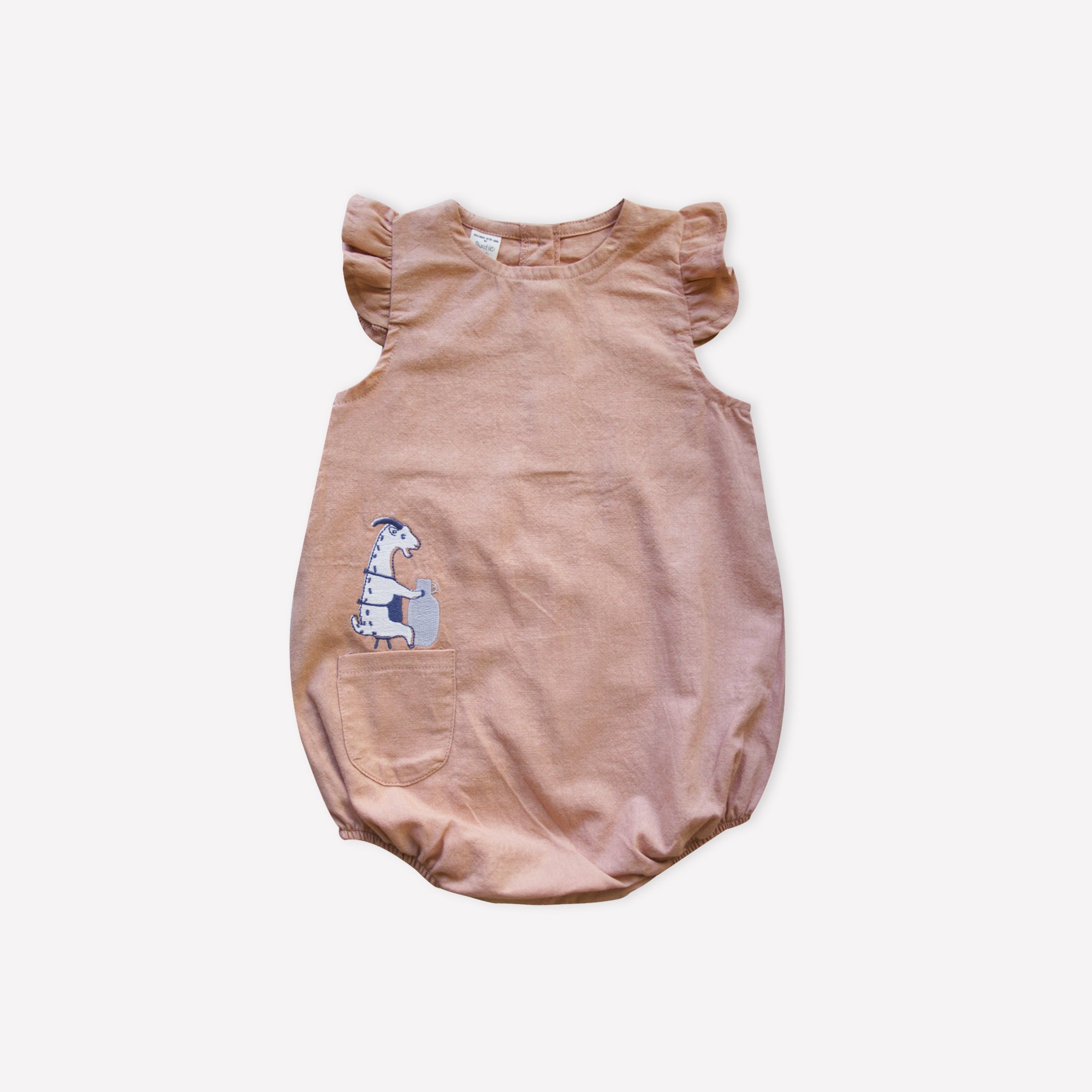 Auntie Me Organik Cork ’goat’ Woven Bubble Onesie