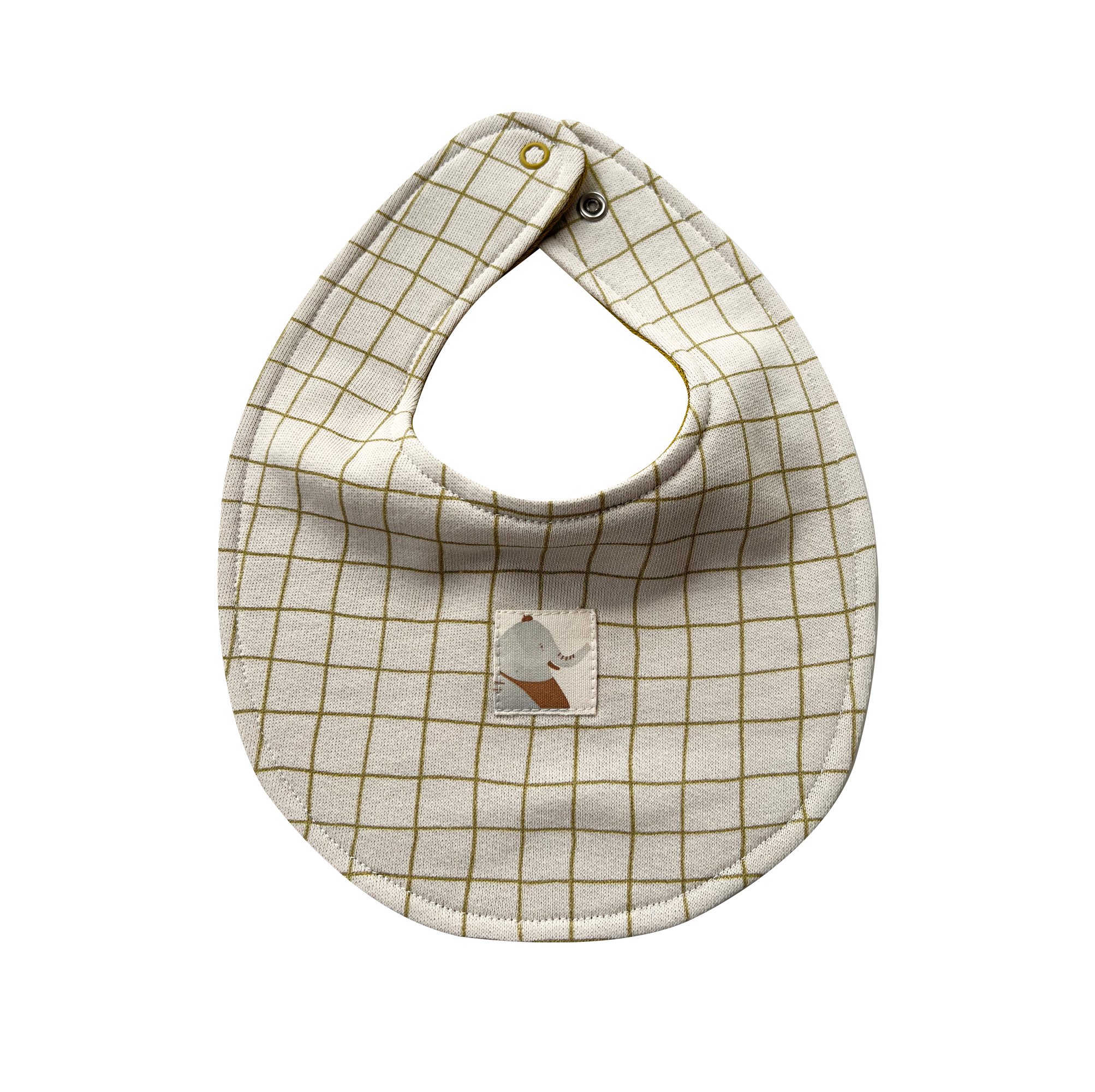 Auntie Me Organic Double Sided ‘Olive Oil Checked’ Bib