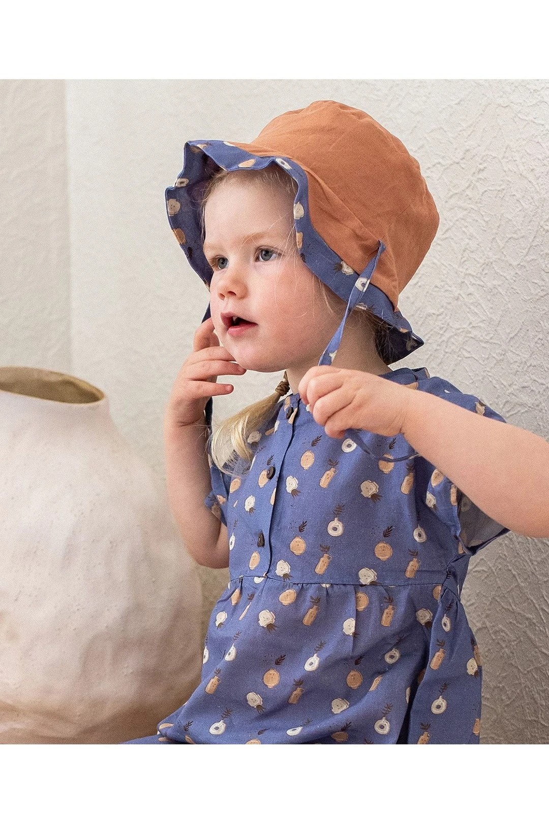 Auntie Me Organic 'Blue Ice Plant Ceramics' Woven Sun Hat