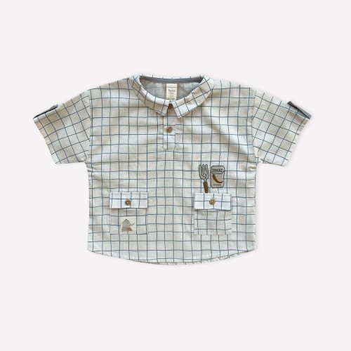 Auntie Me Organic  Wide Checked 'Seeds' Shirt