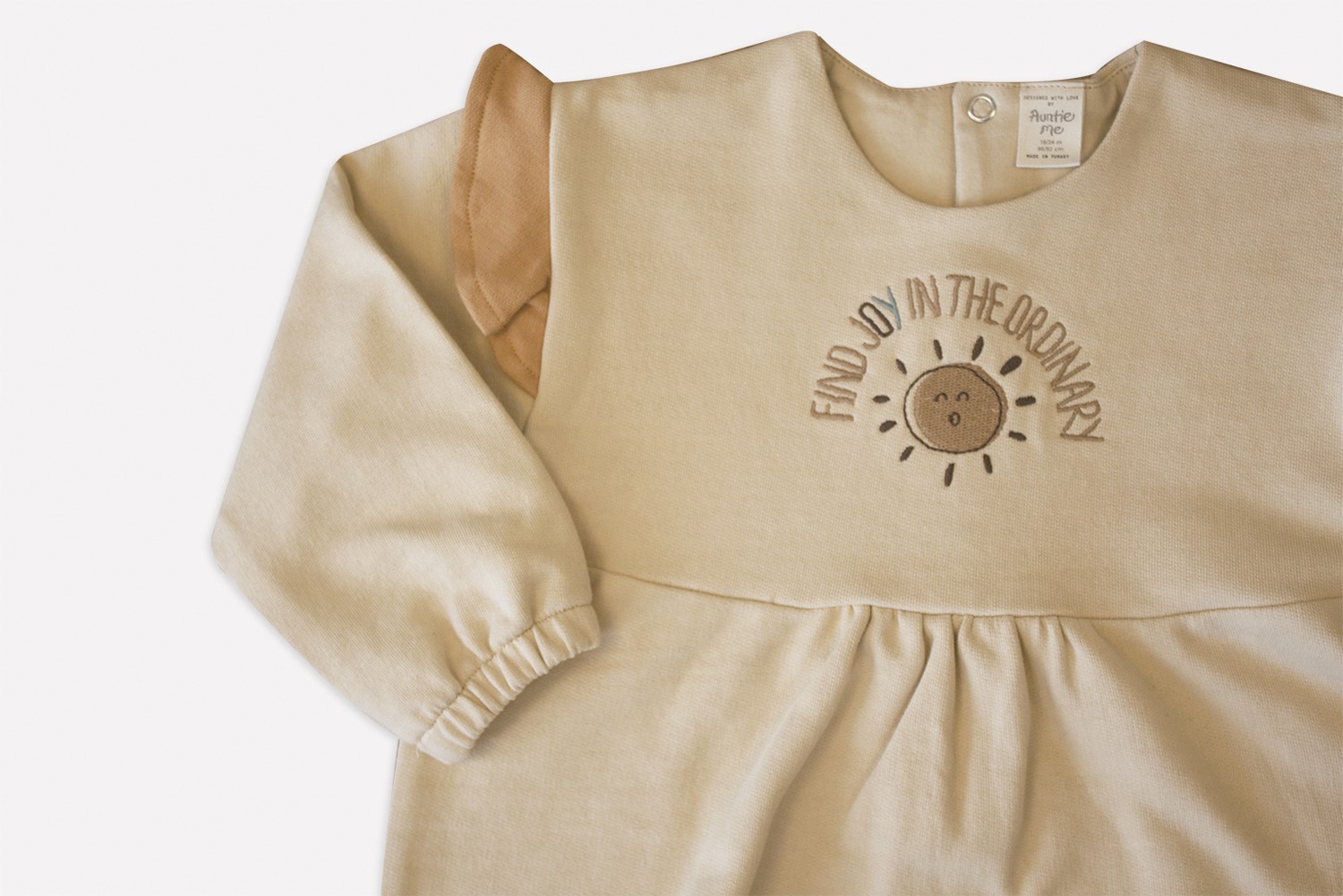 Auntie Me Organic ’Find Joy in the Ordinary’ Frill Sweater