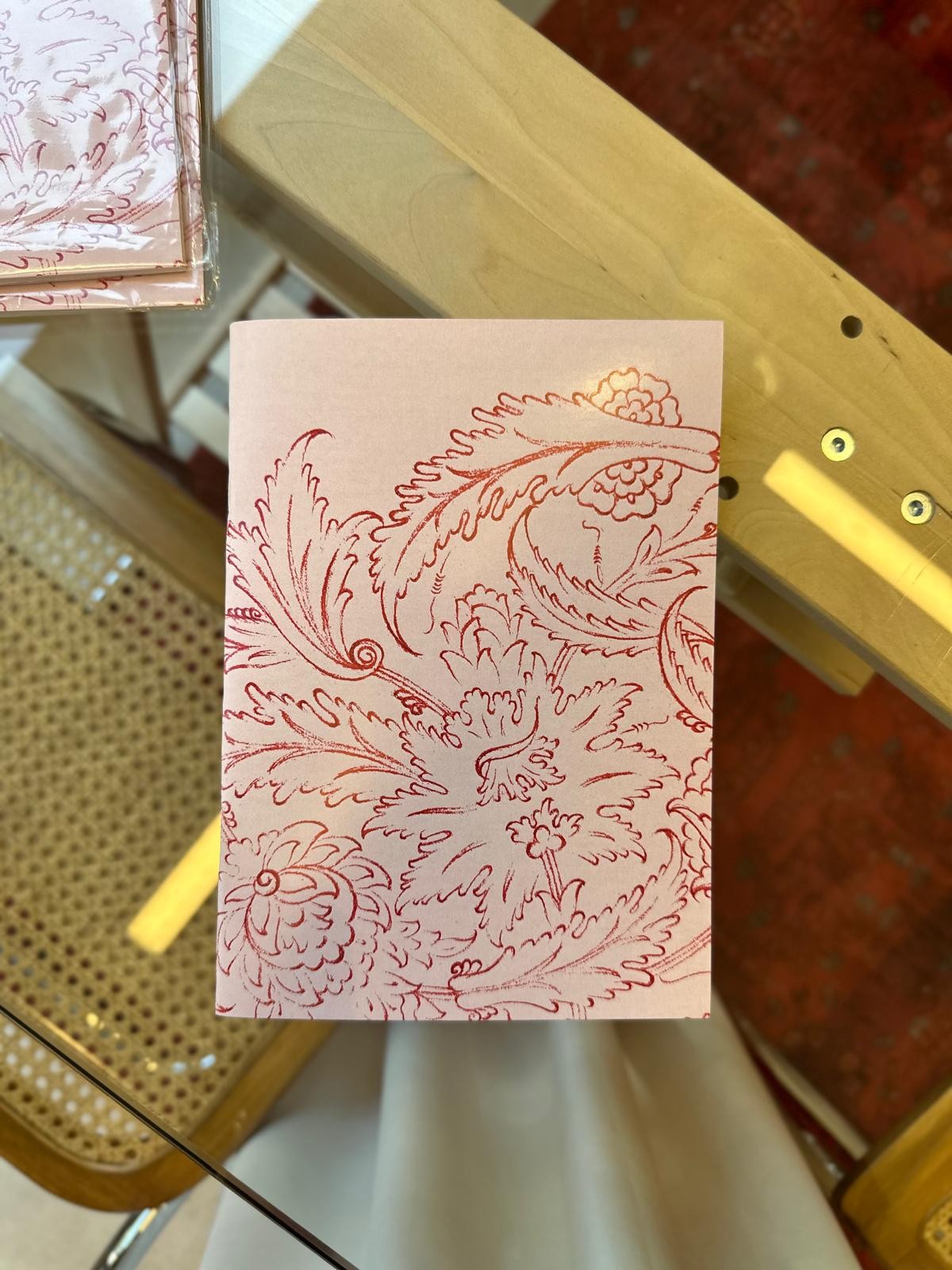 Kırmızı Tezhip Desenli Defter