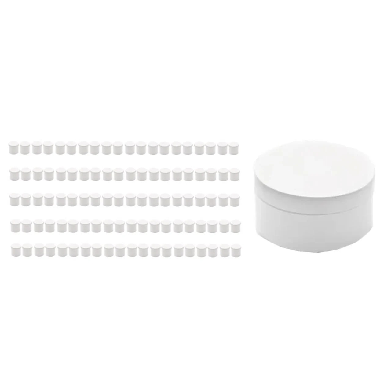 Beyaz Numune Kabı 30ml - Plastik Kapaklı Kutu 30 cc - 100 Adet 