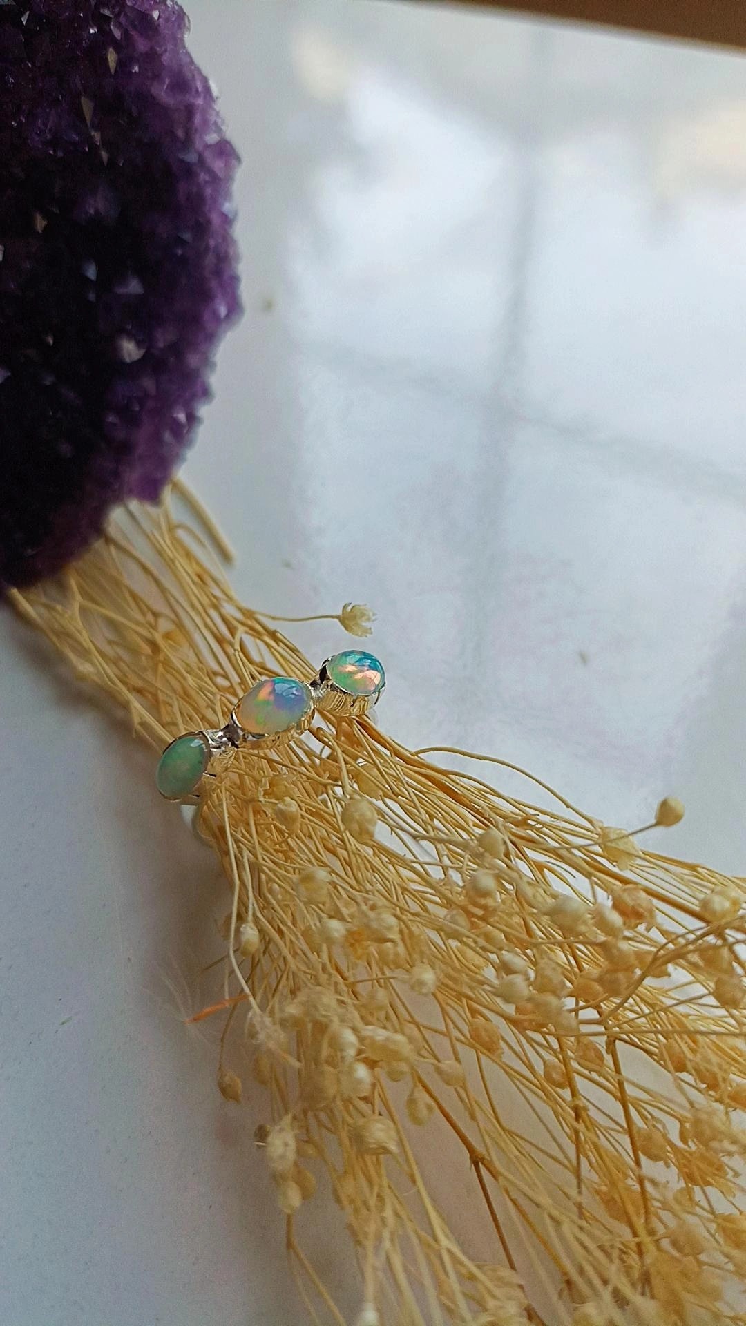 Ateşten Doğan Işık & Etiyopya Opal Gümüş Yüzük