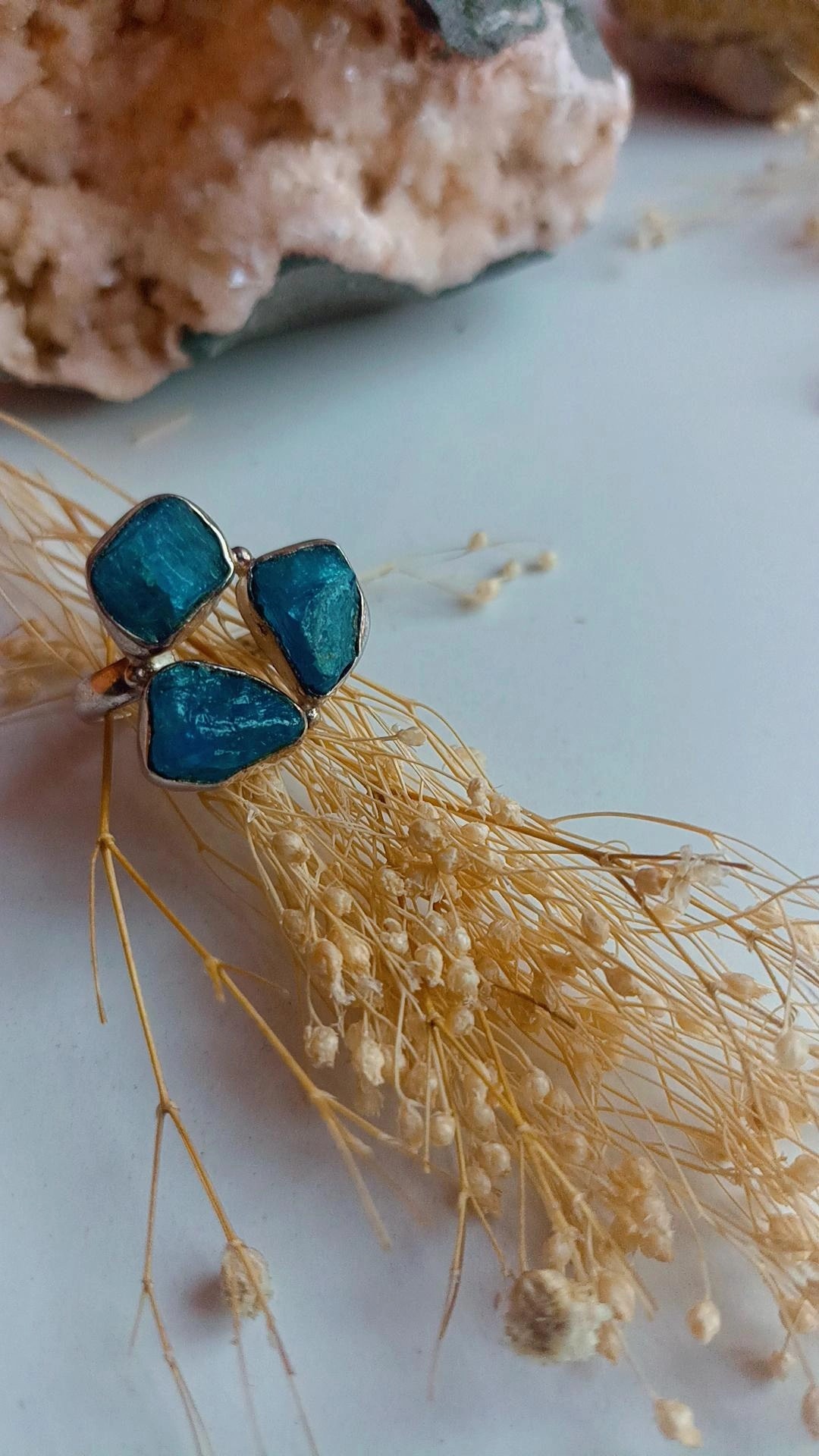 Raw Apatit Doğal Taş Yüzük