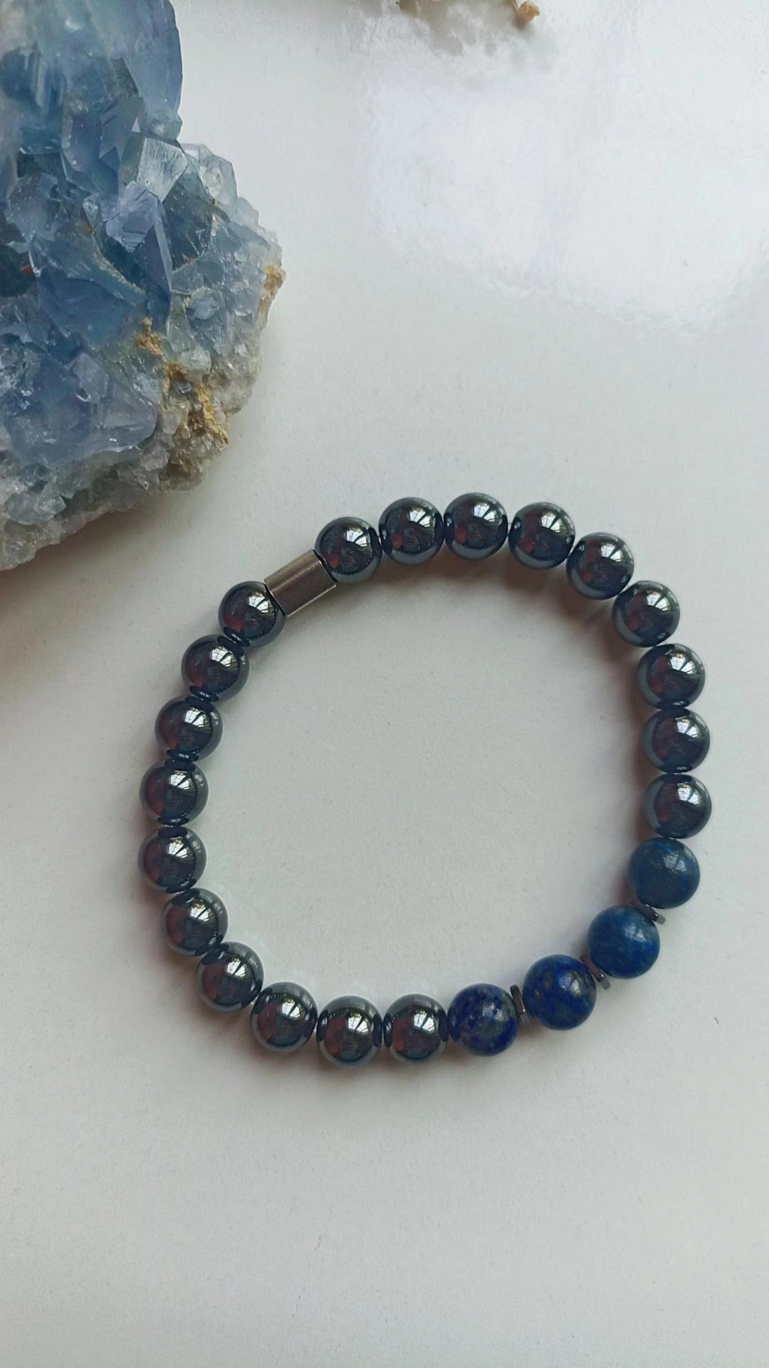 Lapis Lazuli & Hematit Doğal Taş Bileklik