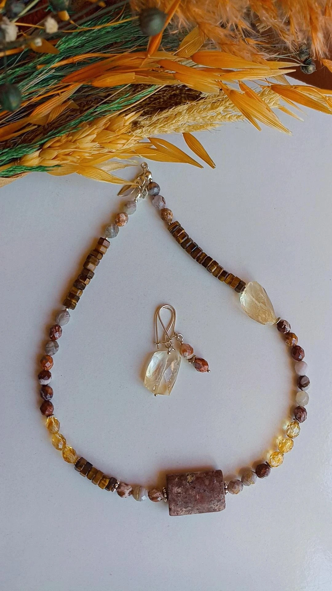 Genel sağlık & Bolluk & Bereket Doğal Taş Kolye