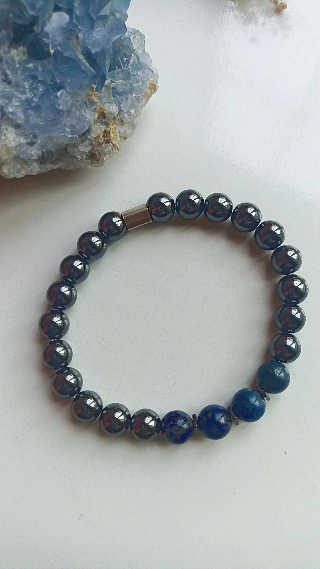 Lapis Lazuli & Hematit Doğal Taş Bileklik