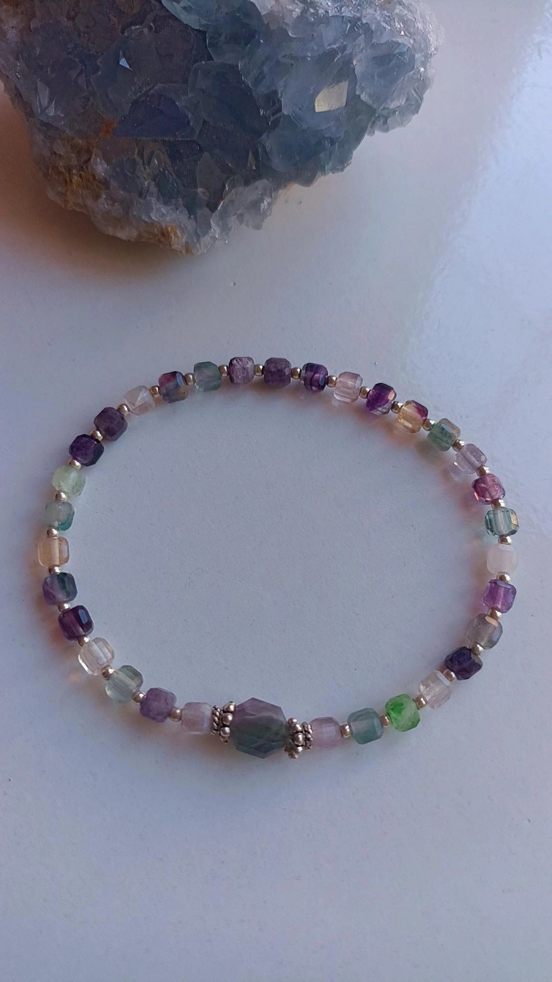 Rainbow Florit Doğal Taş Bileklik