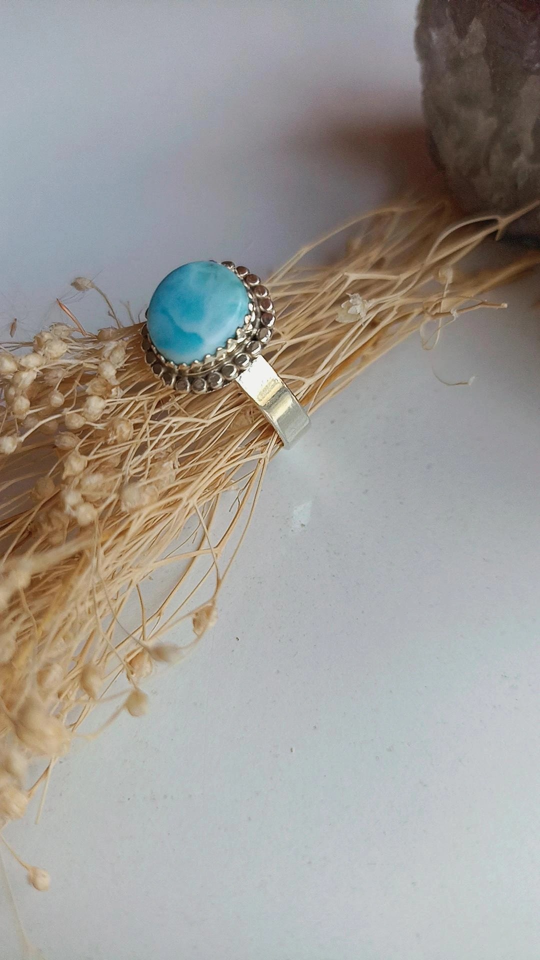 Atlantis Taşı Larimar Gümüş Yüzük