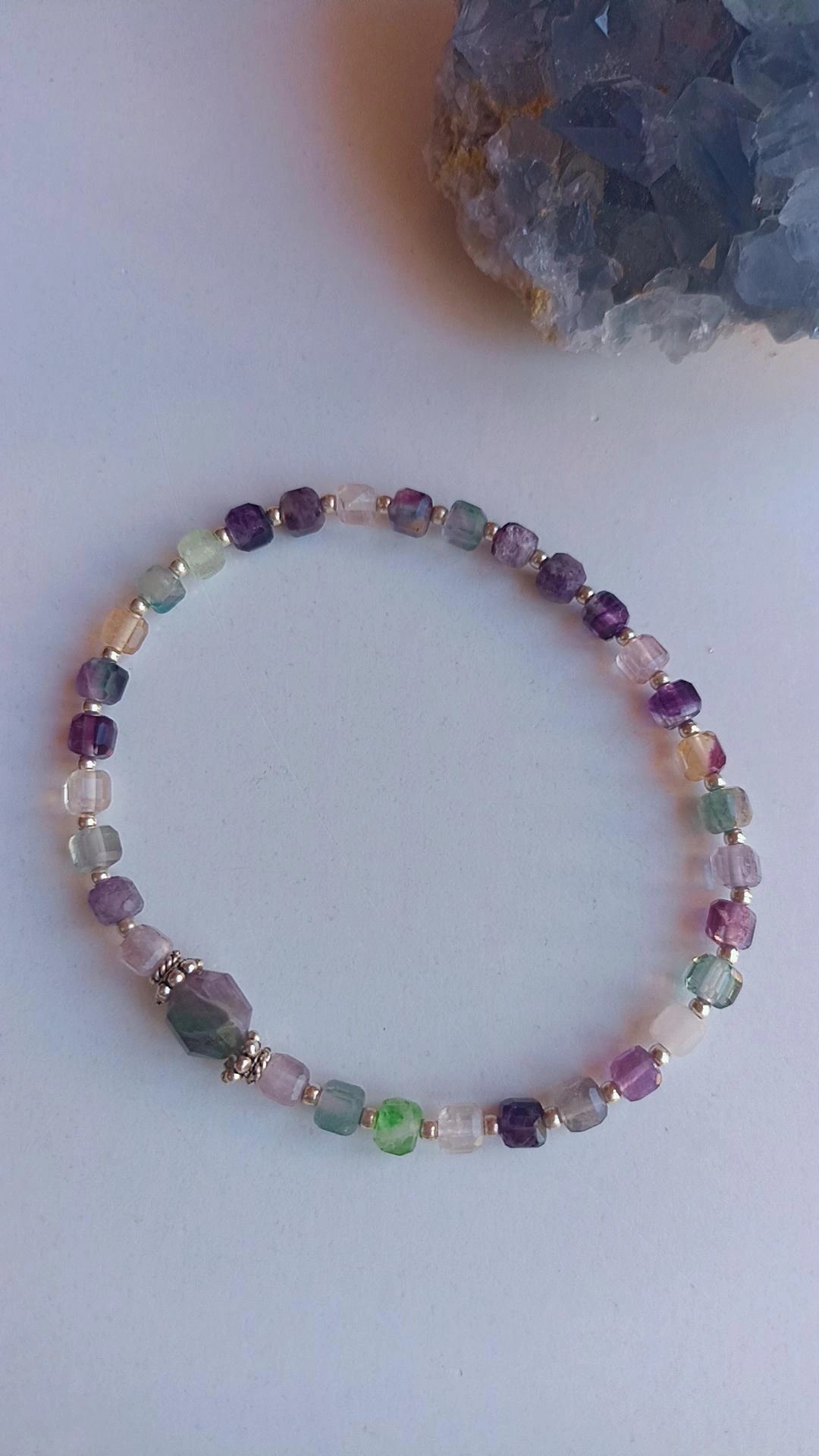 Rainbow Florit Doğal Taş Bileklik