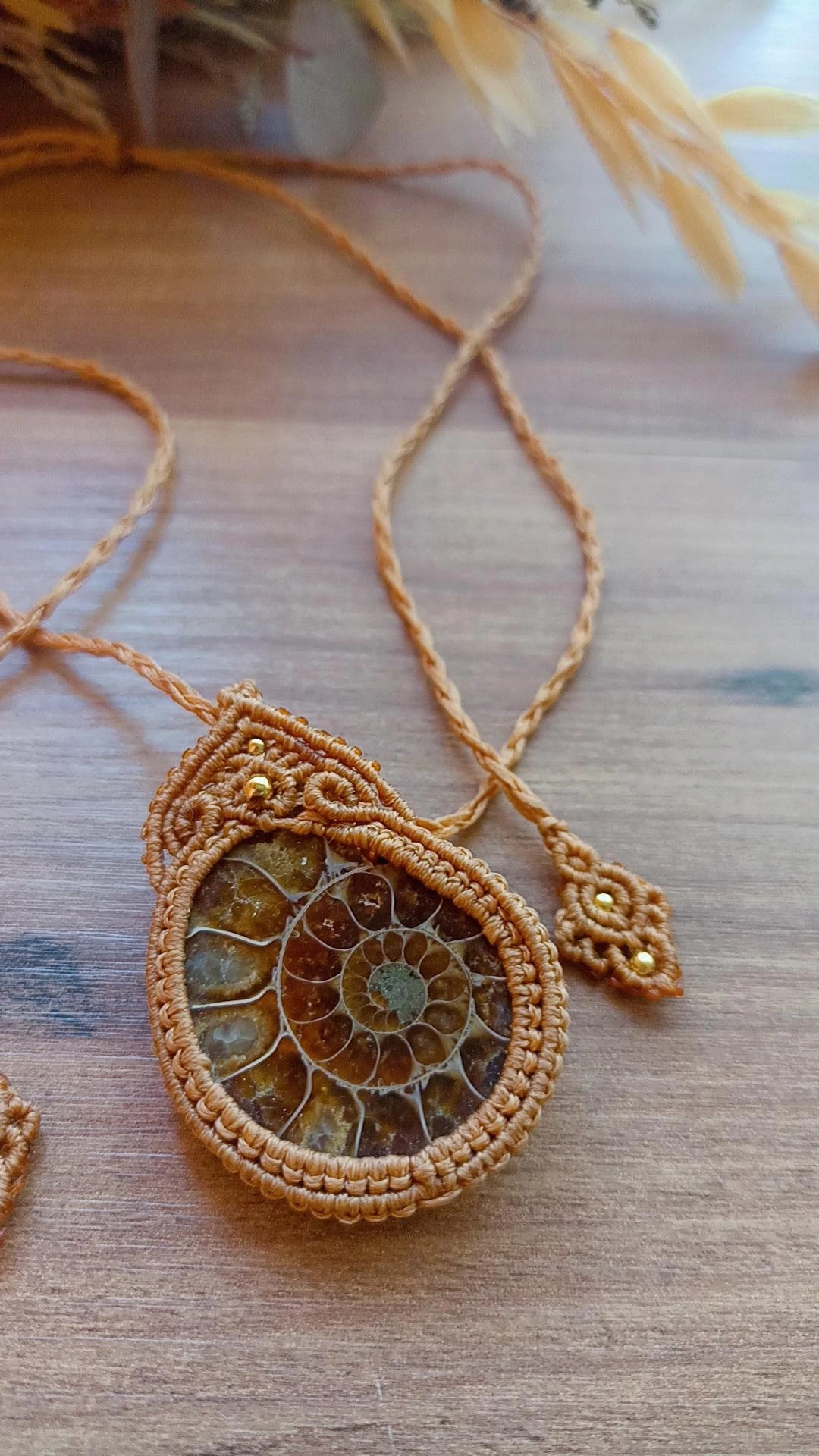Atasal Şifa Ammonit Fosili Kolye