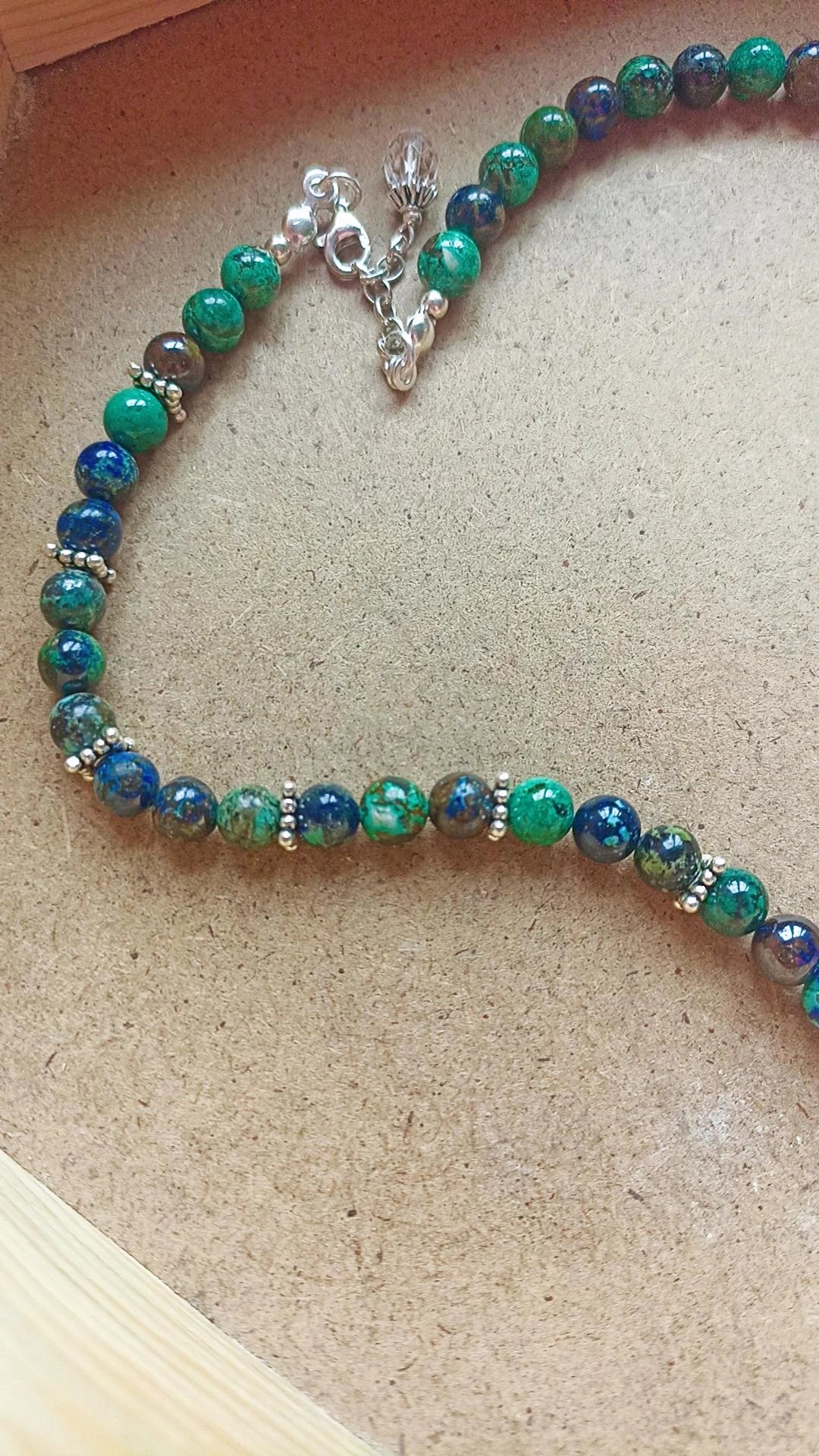 Azurit Kristal Kuvars Doğal Taş Kolye