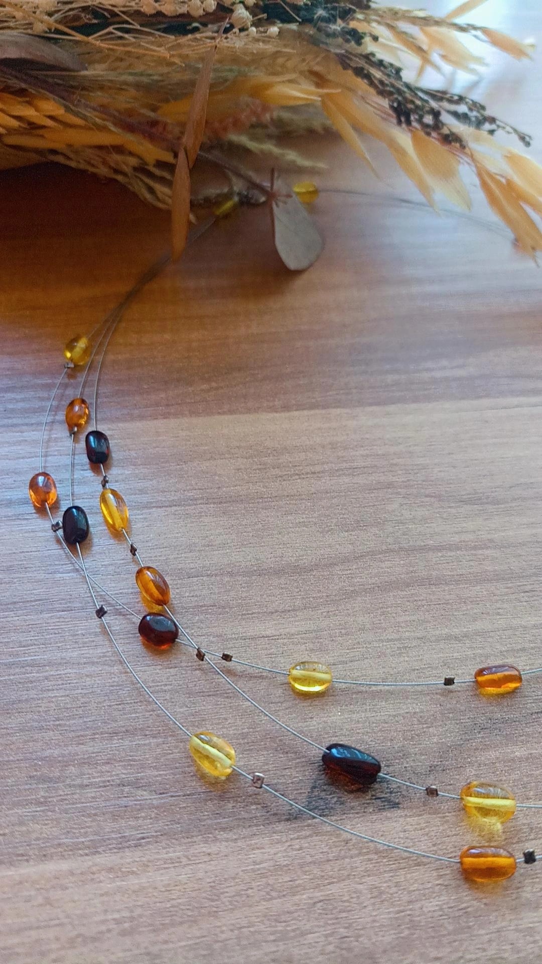 Kehribar Doğal Taş Kolye