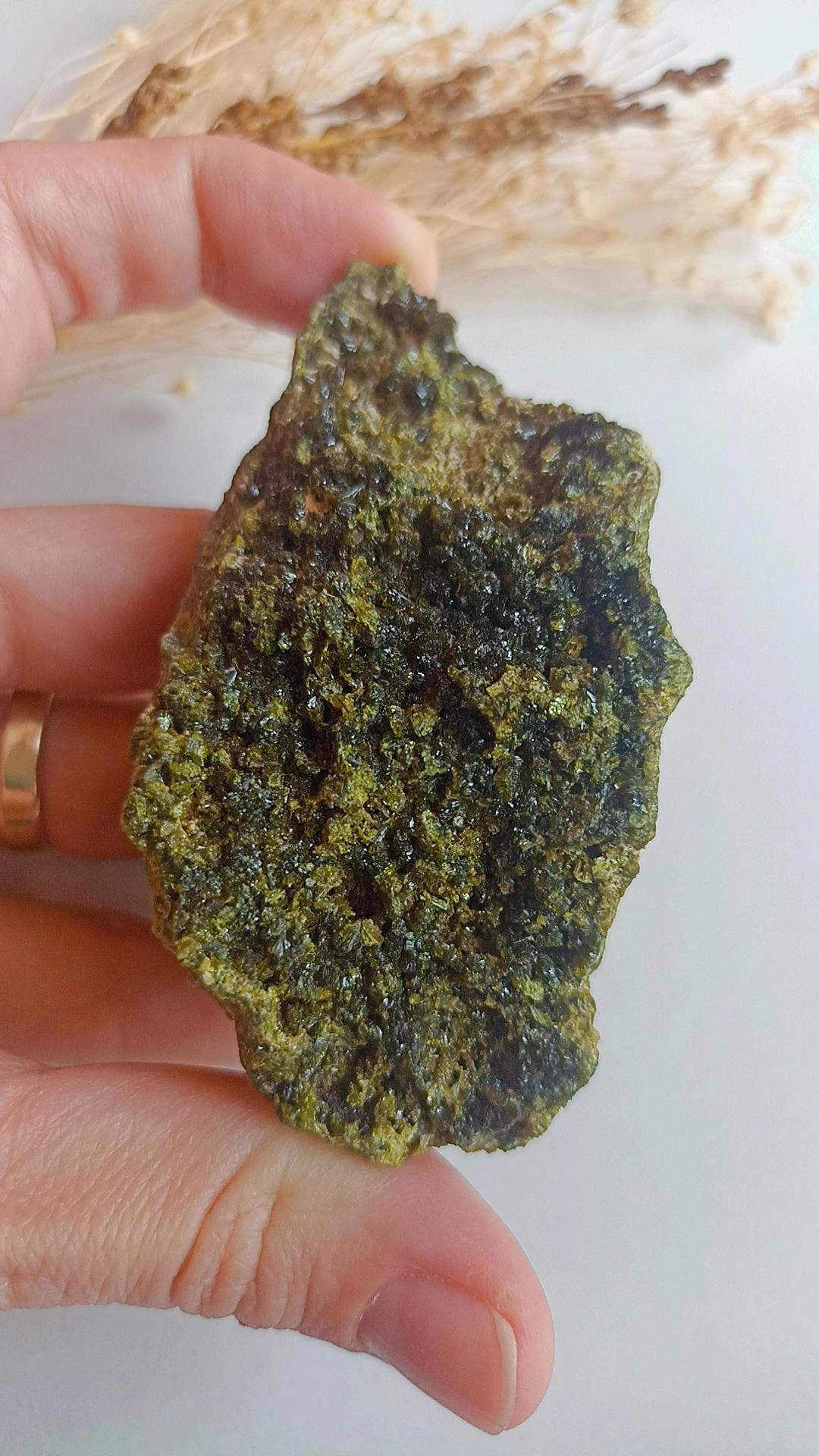 Epidot Doğal Kütle Taş