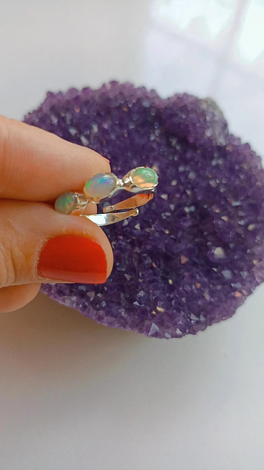 Ateşten Doğan Işık & Etiyopya Opal Gümüş Yüzük