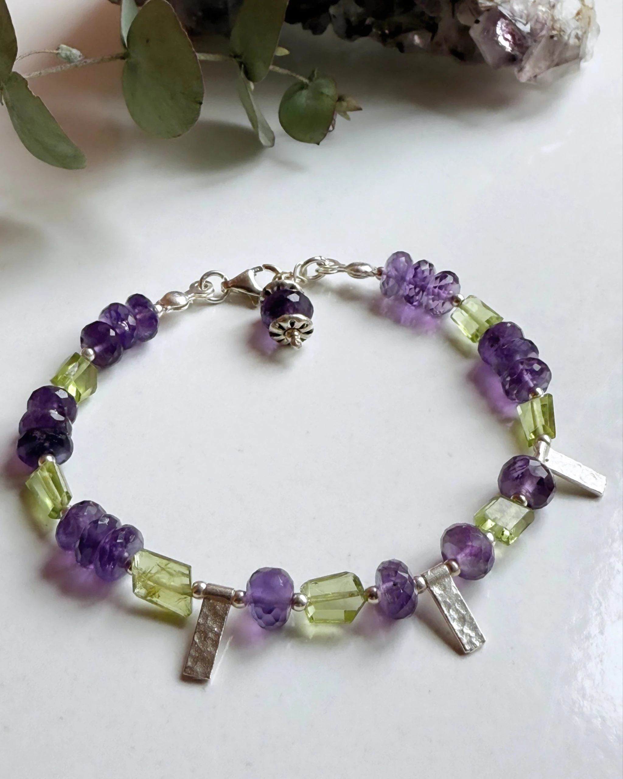 Ametist & Zebercet Doğal Taş Bileklik