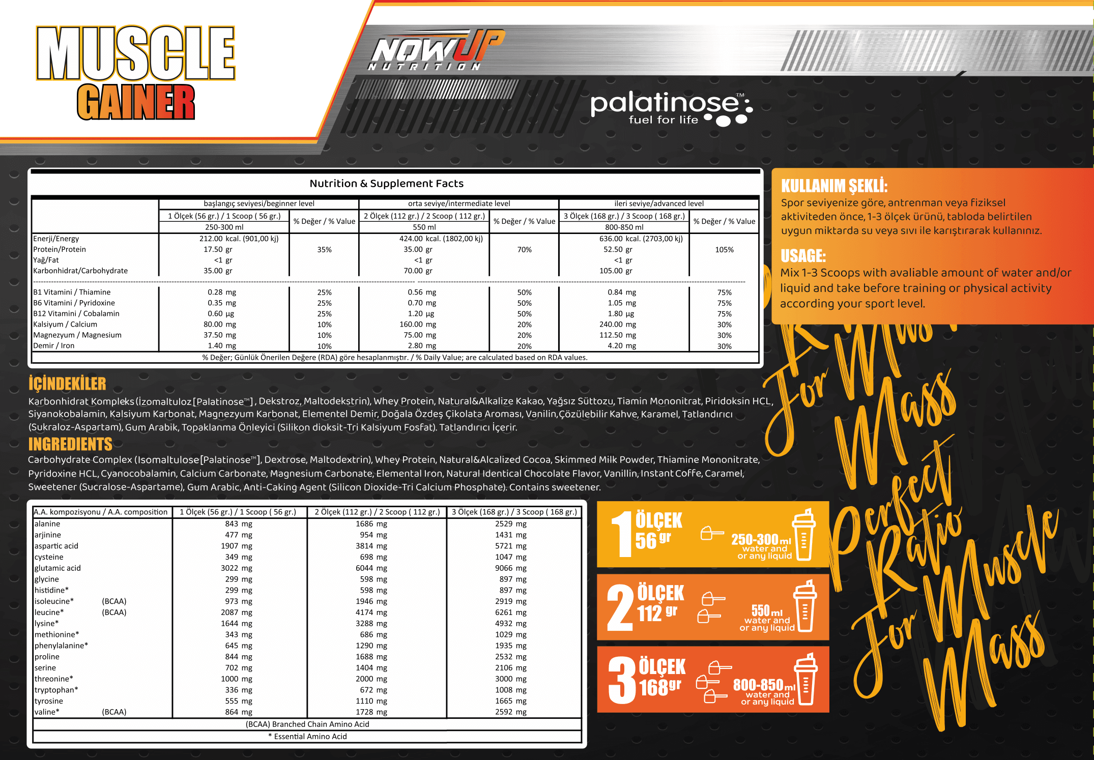 Muscle Gainer Çikolata & Latte Aromalı - 1680 gr.