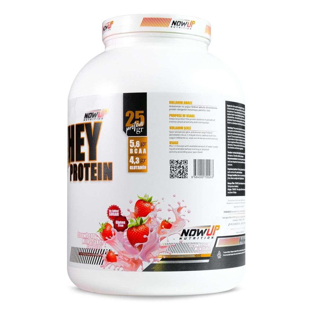 %100 Whey Protein Tozu - Çilek Aromalı - 2160 Gr. - 60 Servis - Kas Gelişimi Ve Korunması