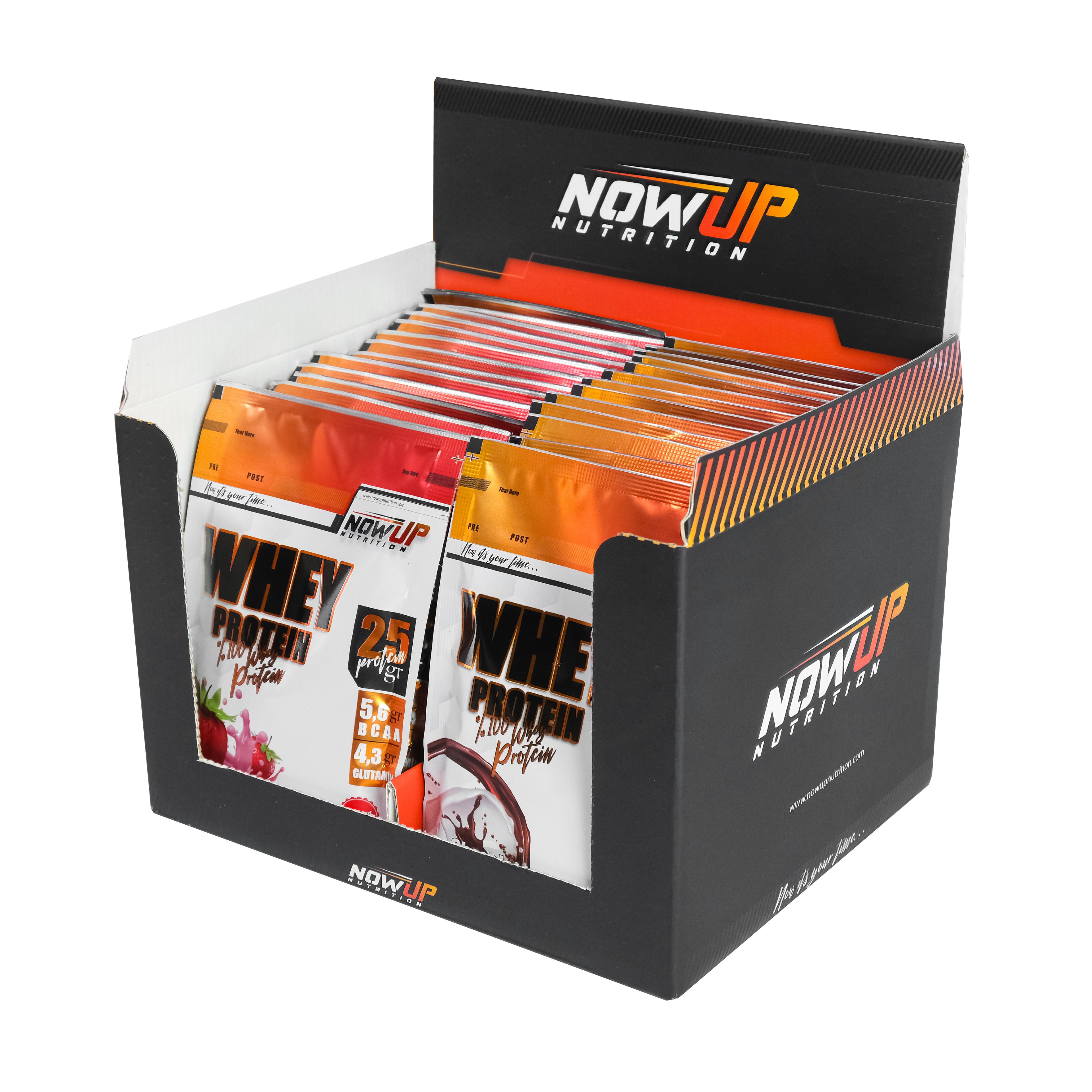 %100 Whey Protein Tozu Çilek ve Çikolata Aromalı - 36 gr. x 30 Adet Saşe 1080gr
