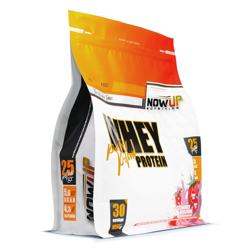 %100 Whey Protein Tozu Çilek Aromalı - 1050 gr. - Kas Gelişimi Ve Korunması