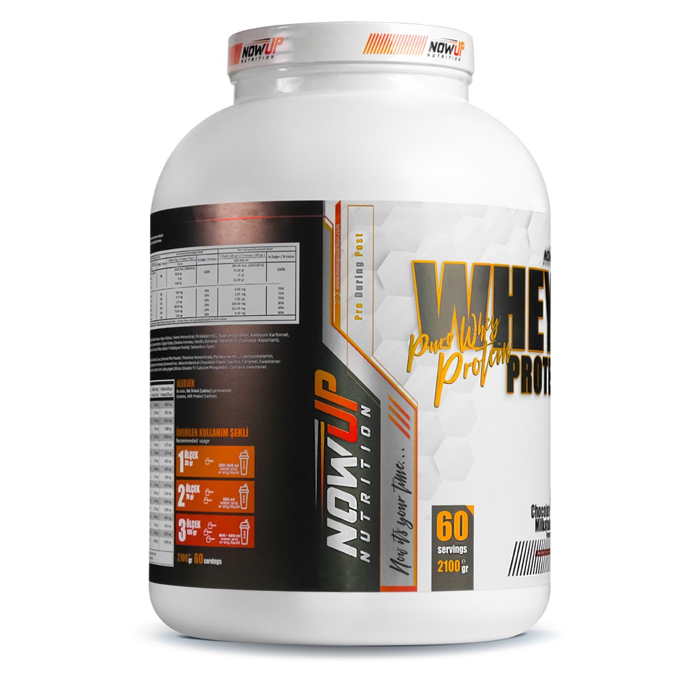 %100 Whey Protein Tozu Çikolata Aromalı - 2100 Gr. - 60 Servis - Kas Gelişimi Ve Korunması