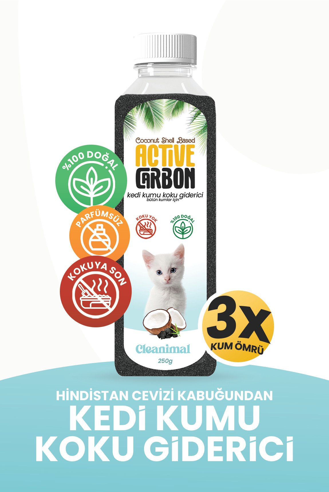 Aktif Karbon Kedi Kumu Koku Giderici