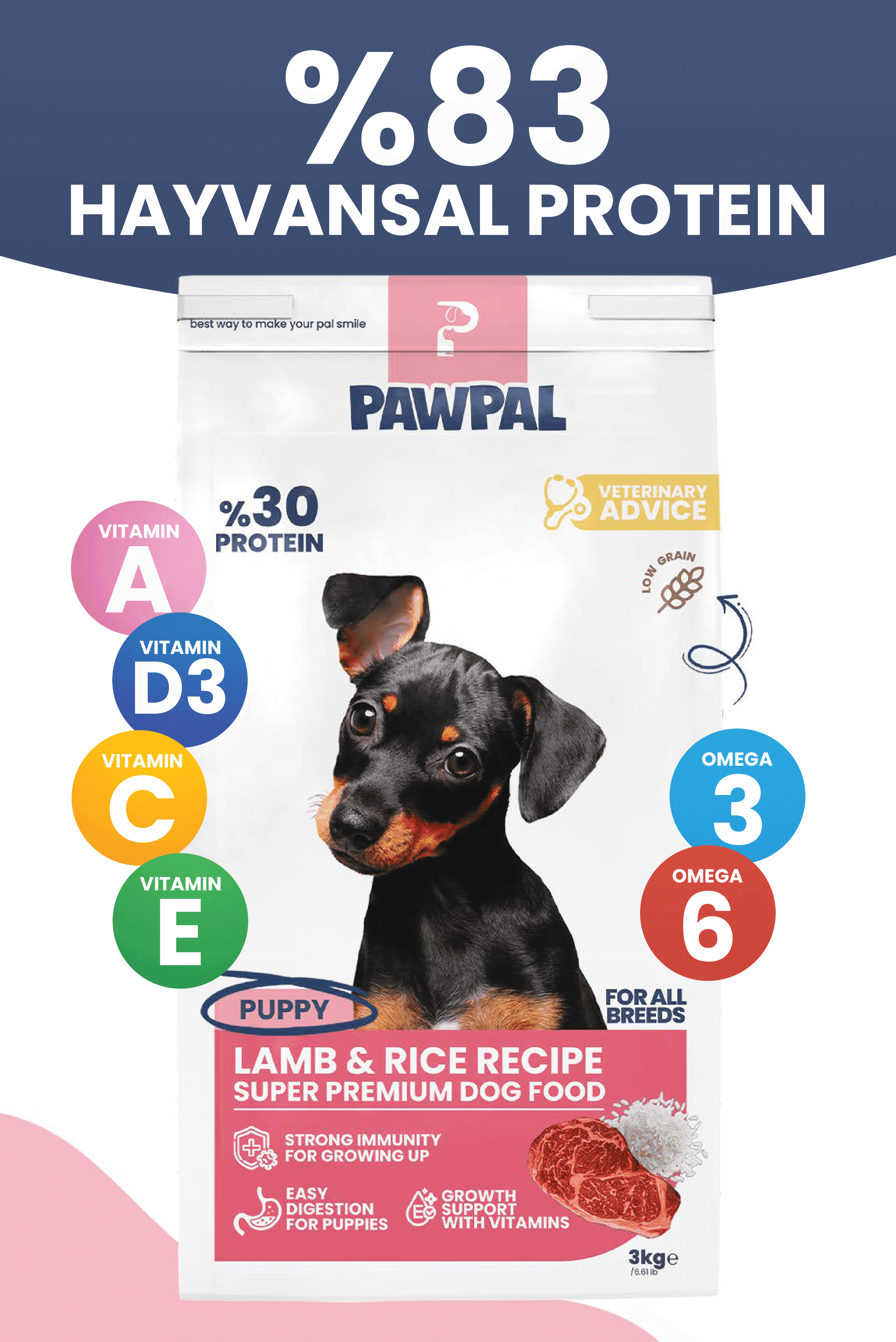 Kuzu Eti ve Pirinçli Yavru Köpek Maması
