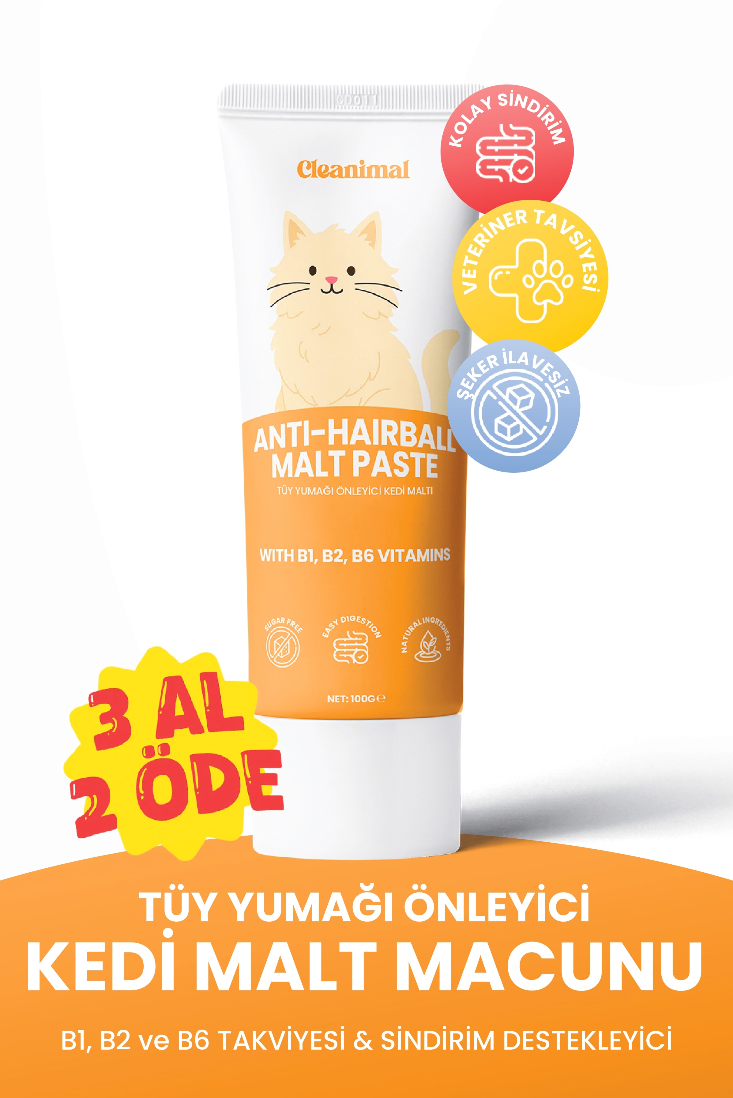 Tüy Yumağı Önleyici Kedi Maltı