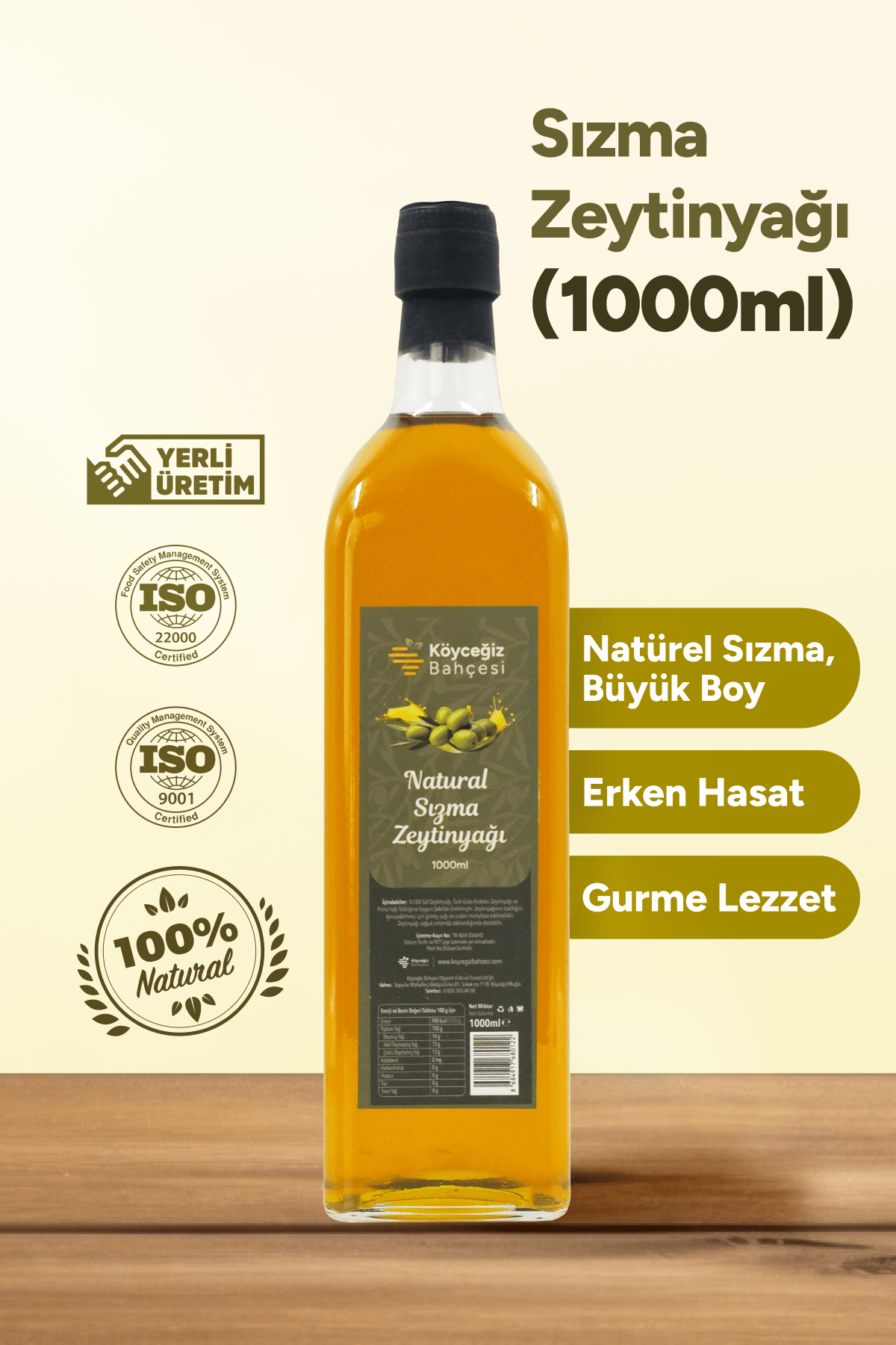 Naturel Sızma Zeytinyağı 1000 Ml.