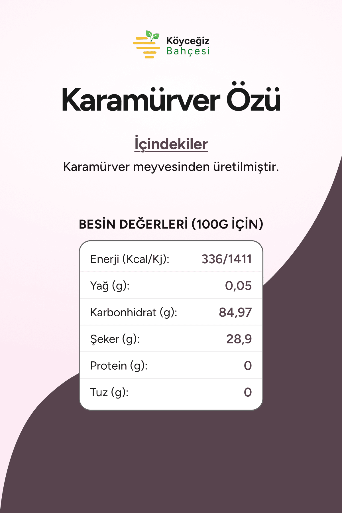 Organik Karamürver Özü - 315gr