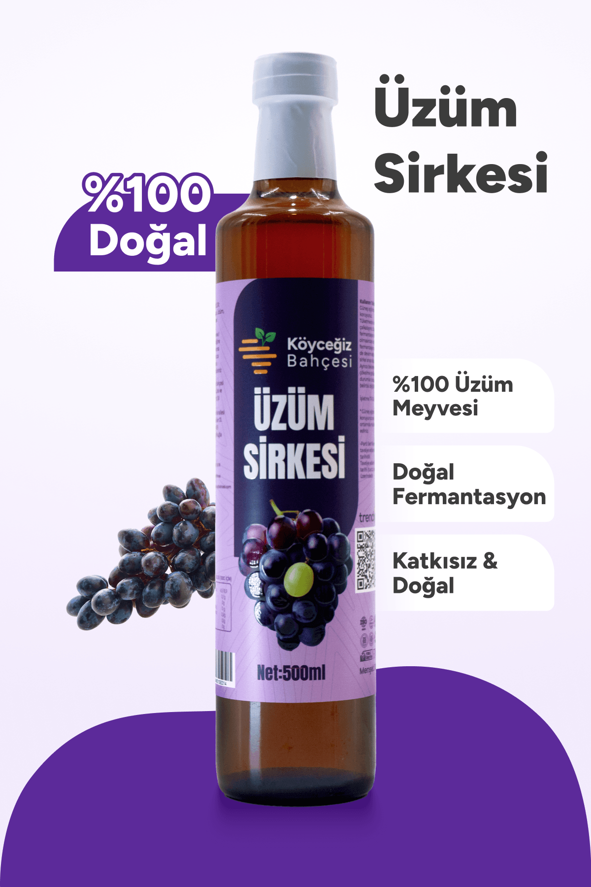 Organik Üzüm Sirkesi - 500ml
