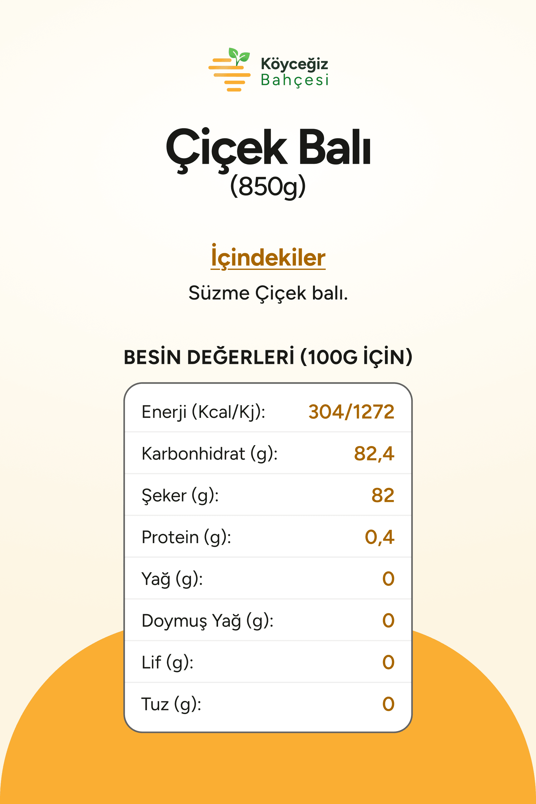 Organik Çiçek Balı - 850gr