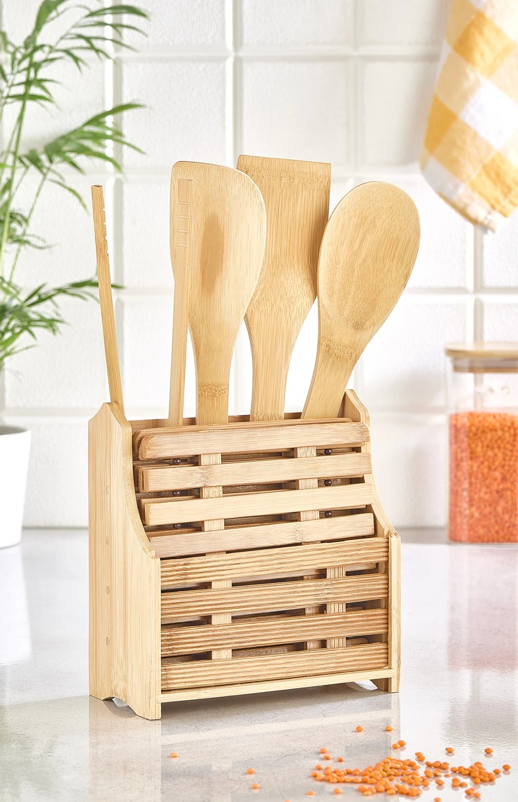 Bambu 9 Parça Kaşıklık - Kaşık ve Nihale Düzenleyici Set