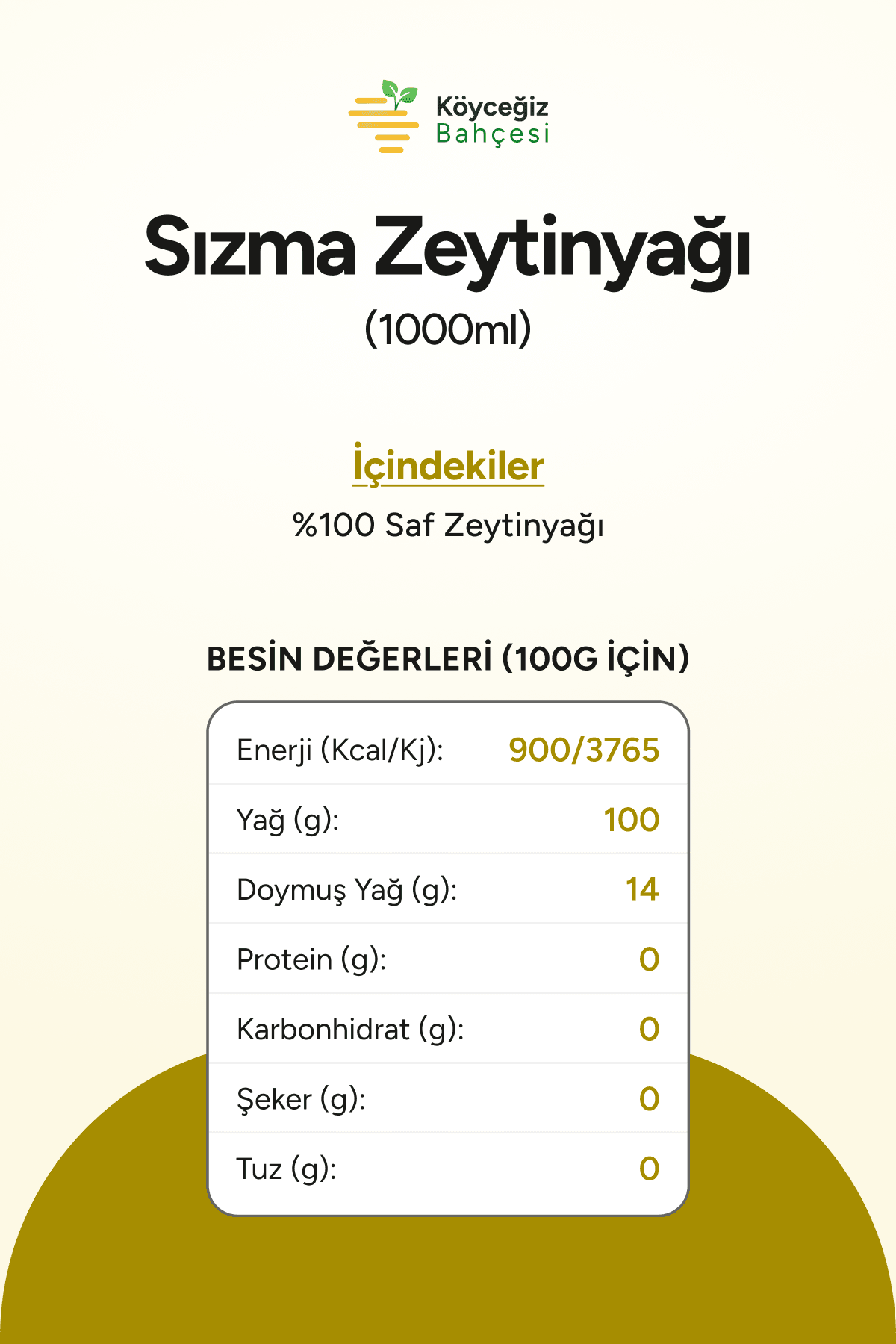 Naturel Sızma Zeytinyağı 1000 Ml.