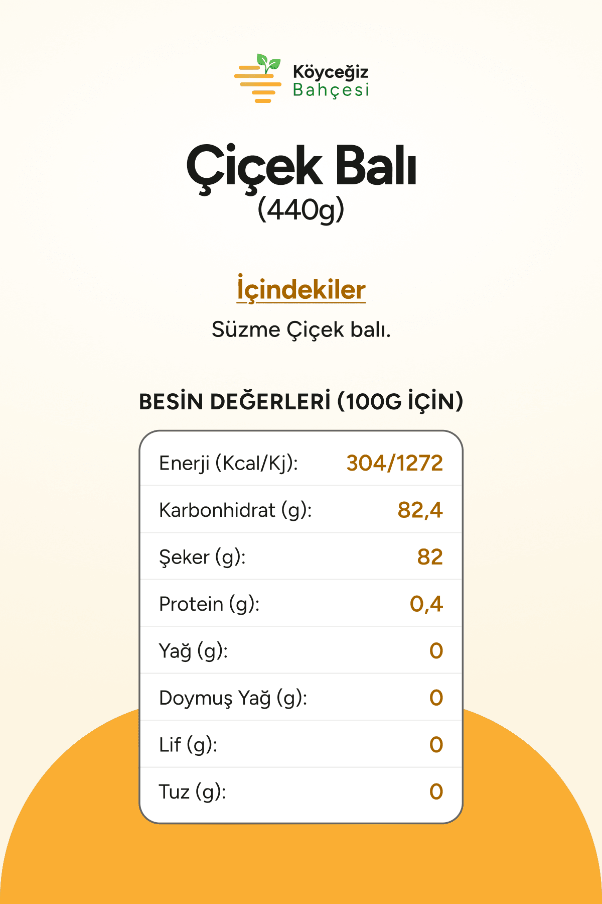 Organik Çiçek Balı - 440 Gr.