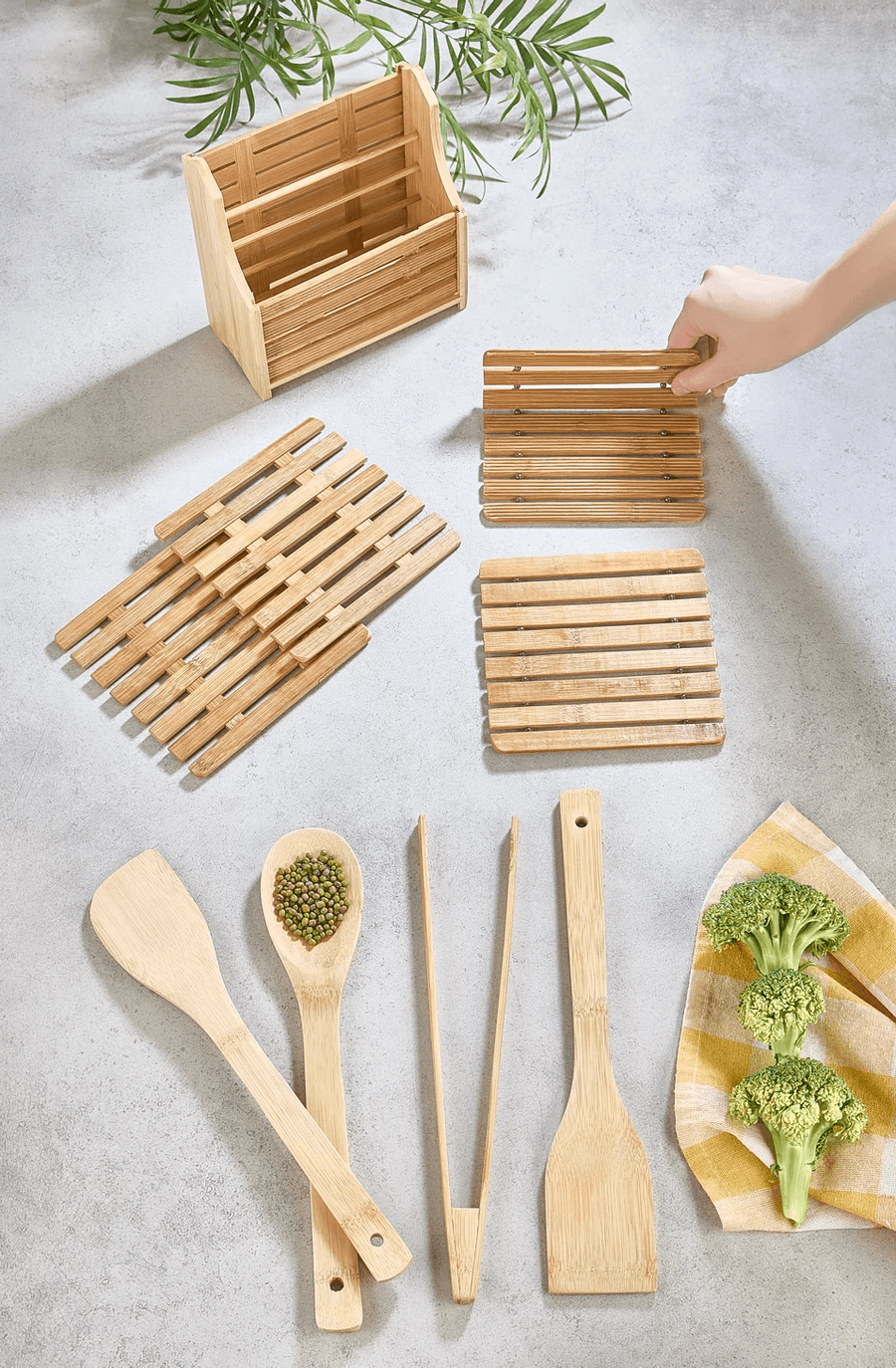 Bambu 9 Parça Kaşıklık - Kaşık ve Nihale Düzenleyici Set