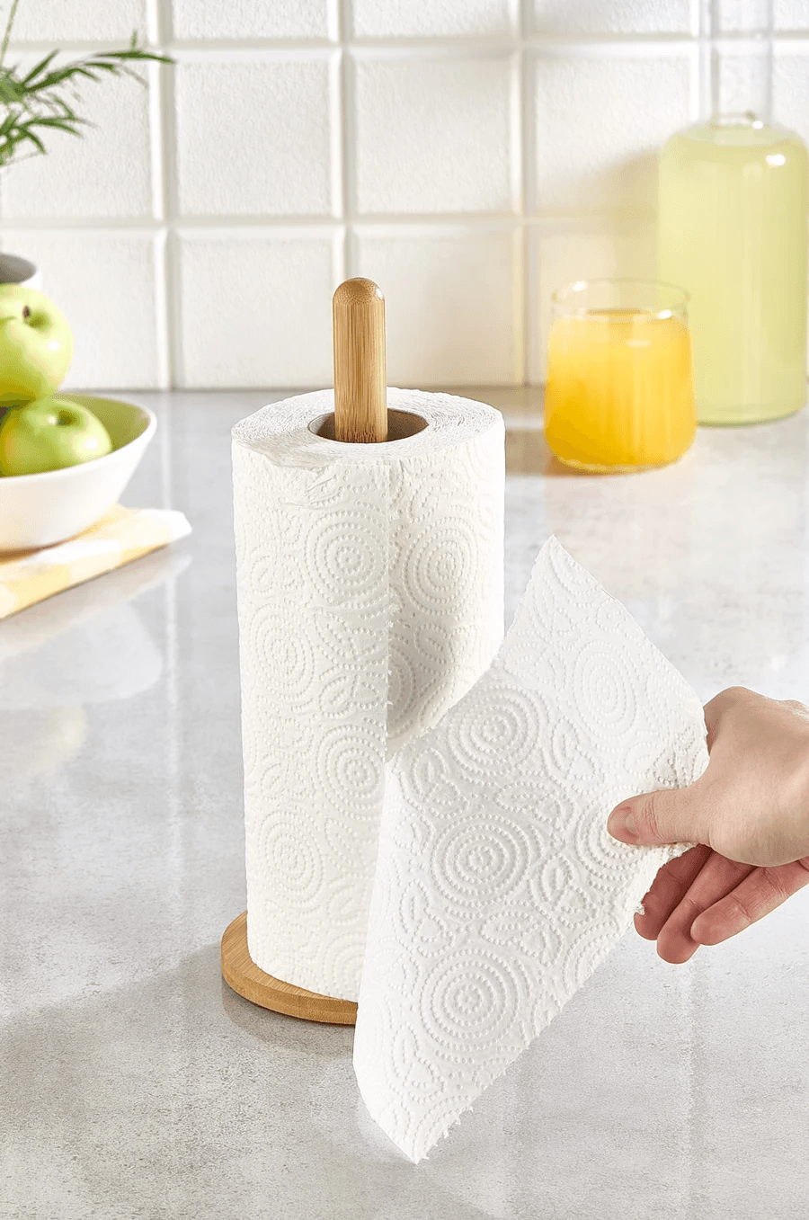 Bambu Yuvarlak Kağıt Havluluk Dikey