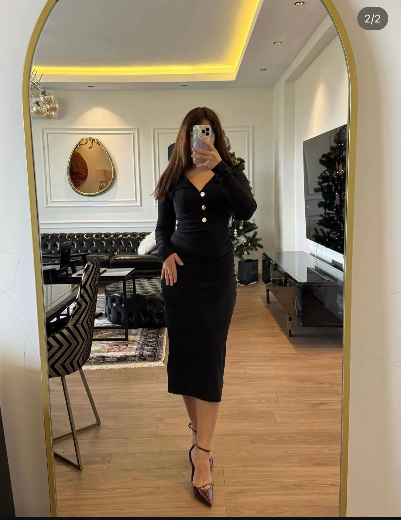 Siyah Sık Dokuma Triko Elbise