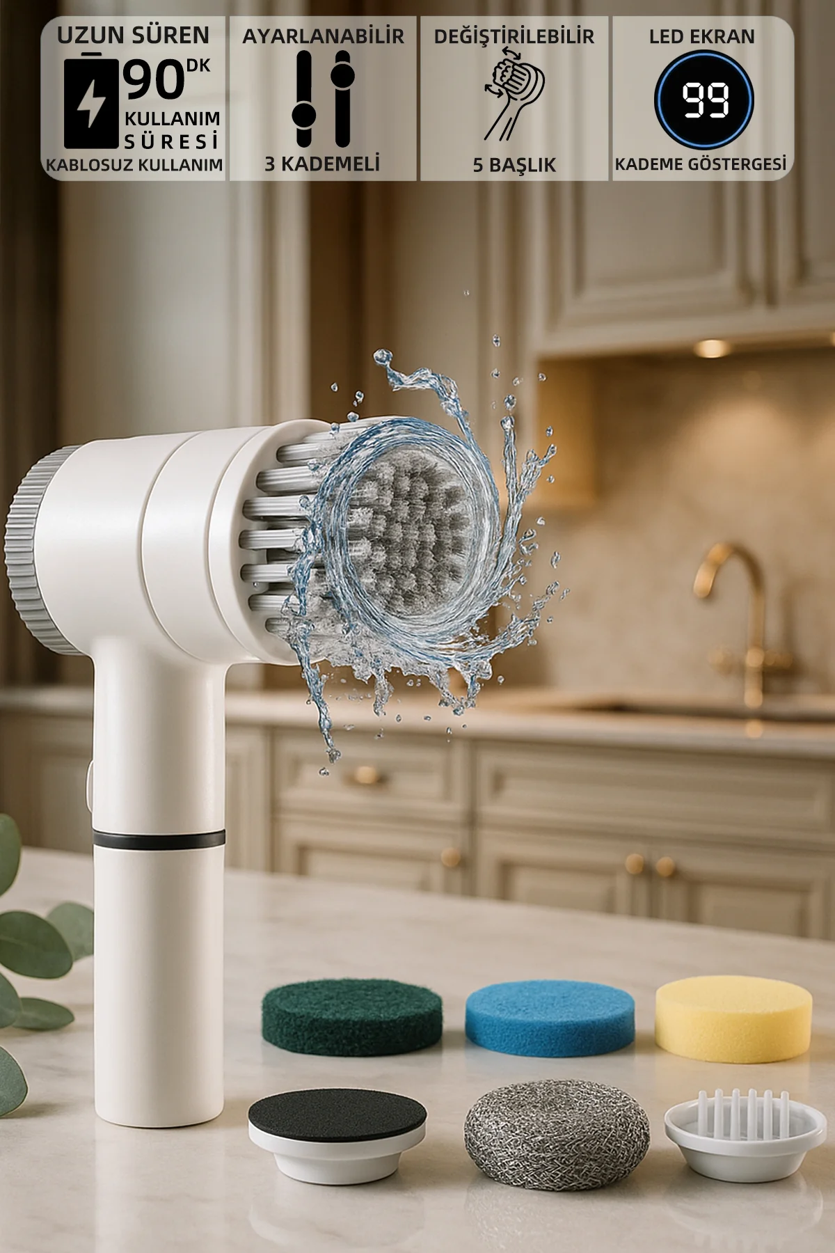 Mioji Otomatik Temizlik Fırçası - Beyaz