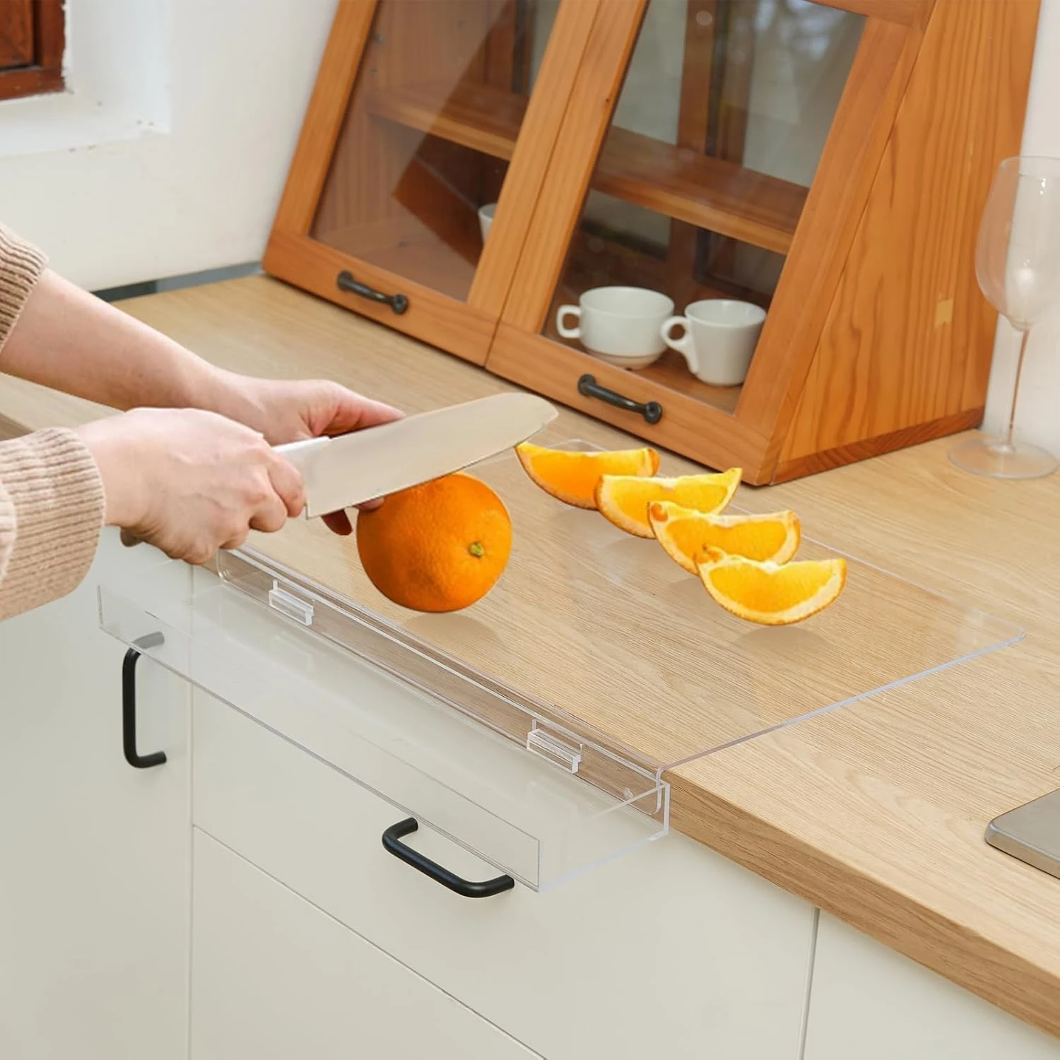 Raflı Şeffaf Kesme Tahtası 