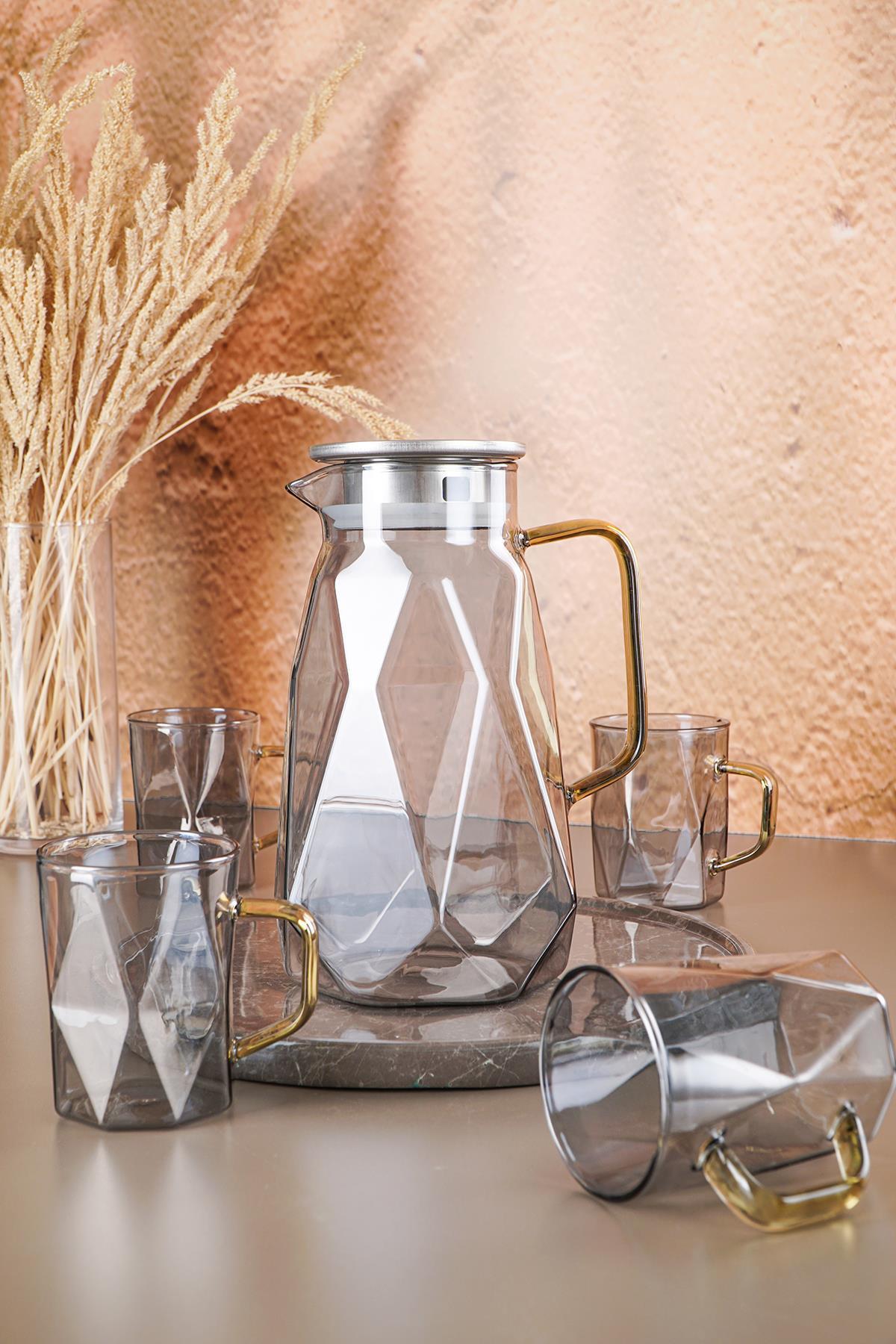 5 Parça Cam Sürahi Seti 1200ml