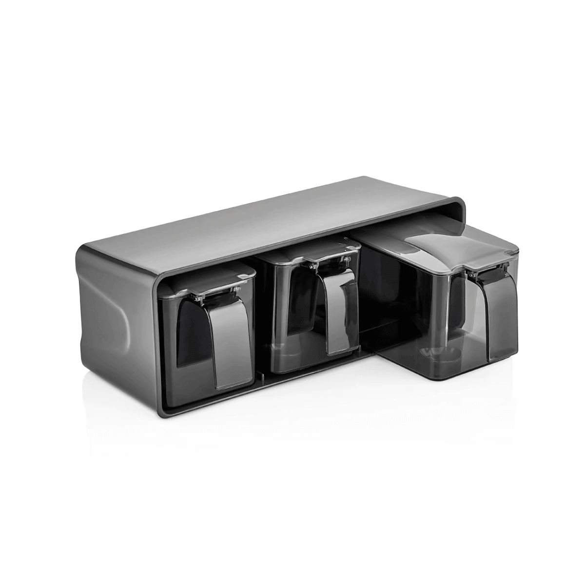 Duvara Yapıştırmalı Standı ile 3'lü Baharatlık Seti